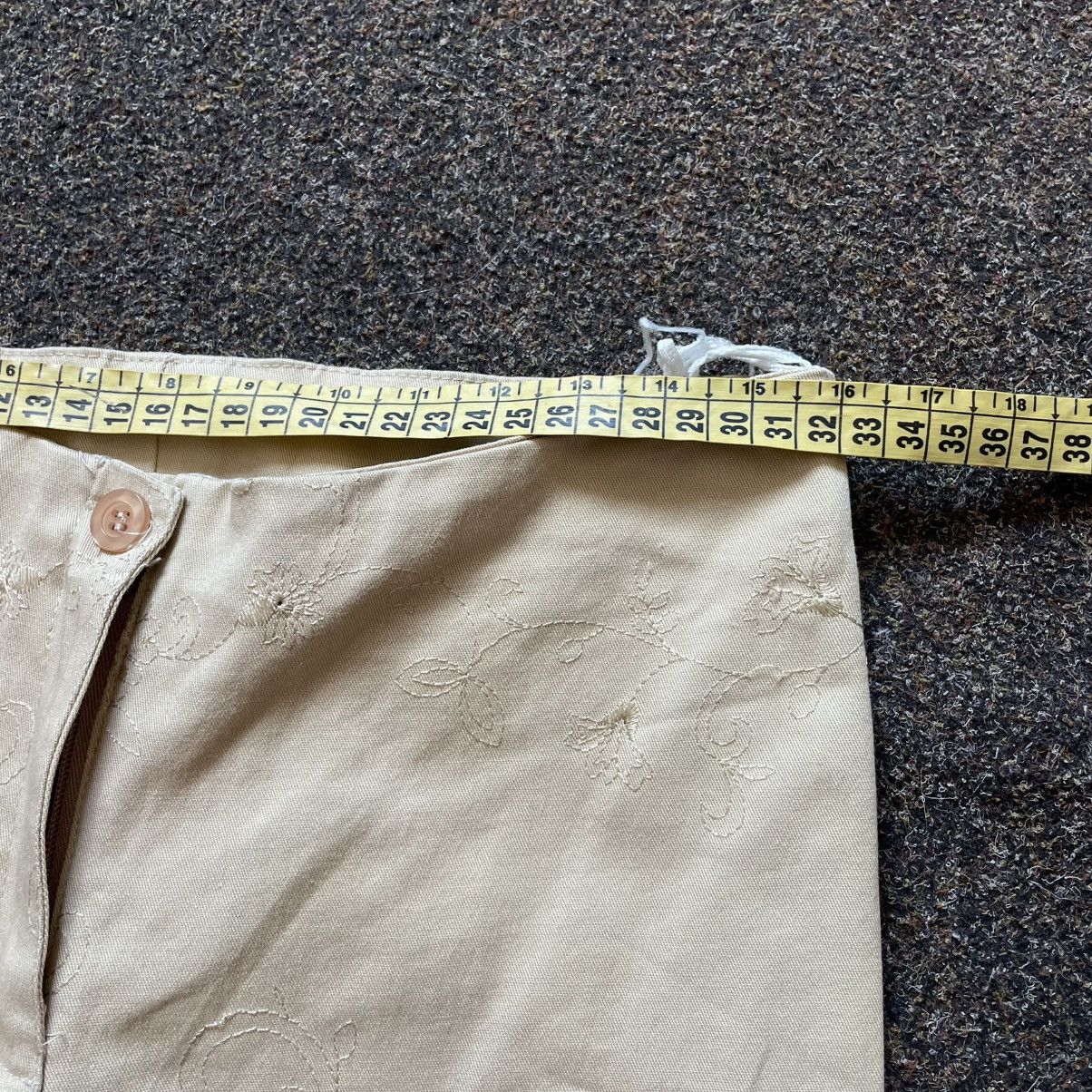 Vintage Vintage Y2K Cream Wide Leg Flare Pants Bootcut Skate Logo 31 Size 31" - 5 Thumbnail