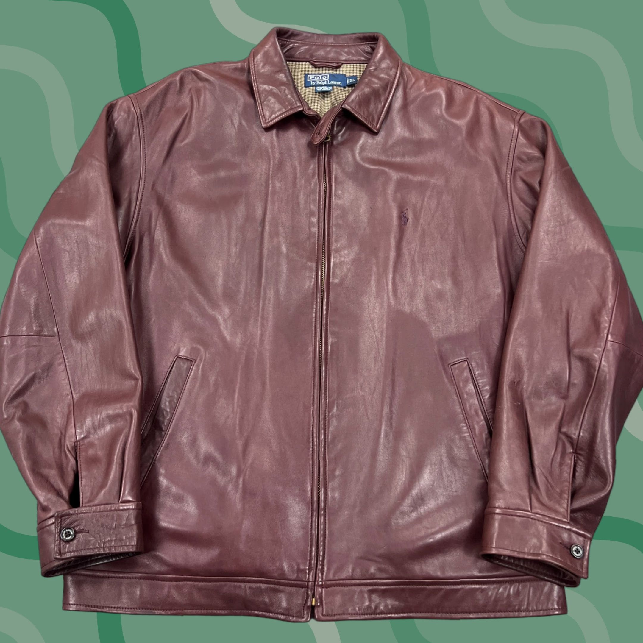 Polo Ralph Lauren VINTAGE Polo Ralph Lauren Leather Bomber Jacket Mens XL Mahogany Soft Loop Collar Size US XL / EU 56 / 4 - 1 Thumbnail