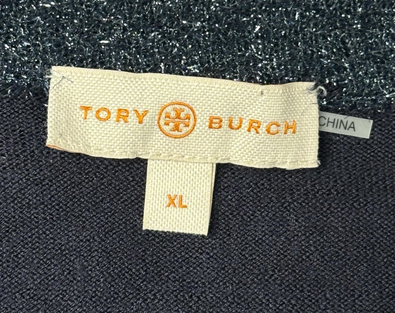 Other Tory Burch Sweater Women XL Merino Wool Dragonfly Glitter Size XL / US 12-14 / IT 48-50 - 2 Thumbnail