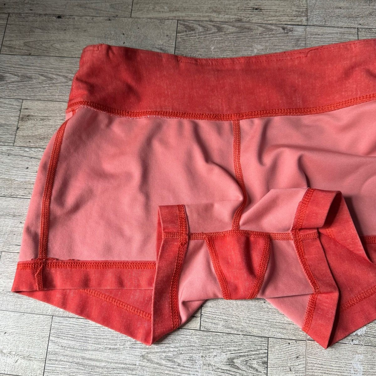 Vintage Retro, Upcycled, Upside Down Smiley, Active Micro Shorts Size 27" / US 4 / IT 40 - 8 Thumbnail