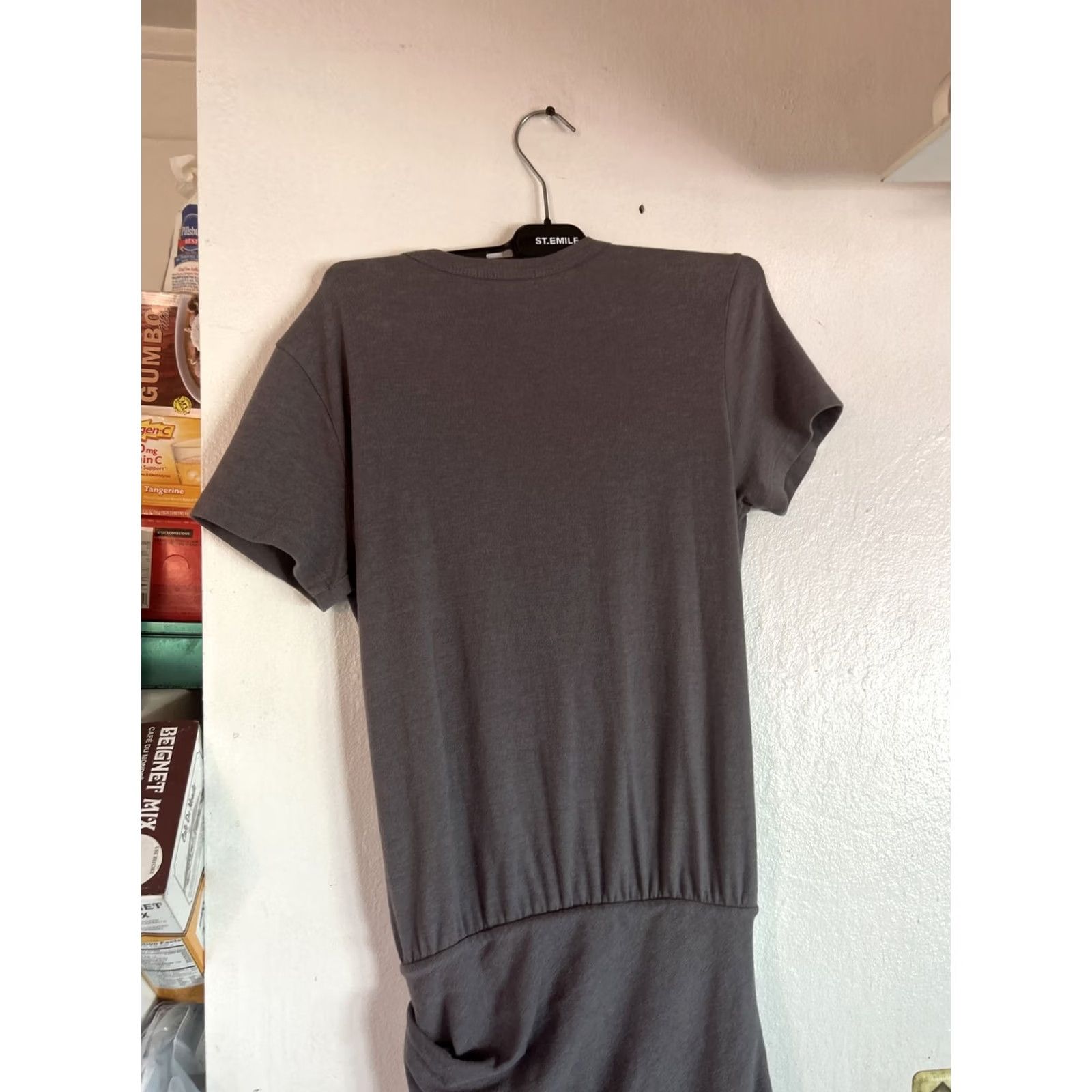 James Perse JAMES PERSE DRESS gray RUCHED WRAP FRONT DRAPED KNEE LENGTH SZ 2 Size XS / US 0-2 / IT 36-38 - 5 Thumbnail