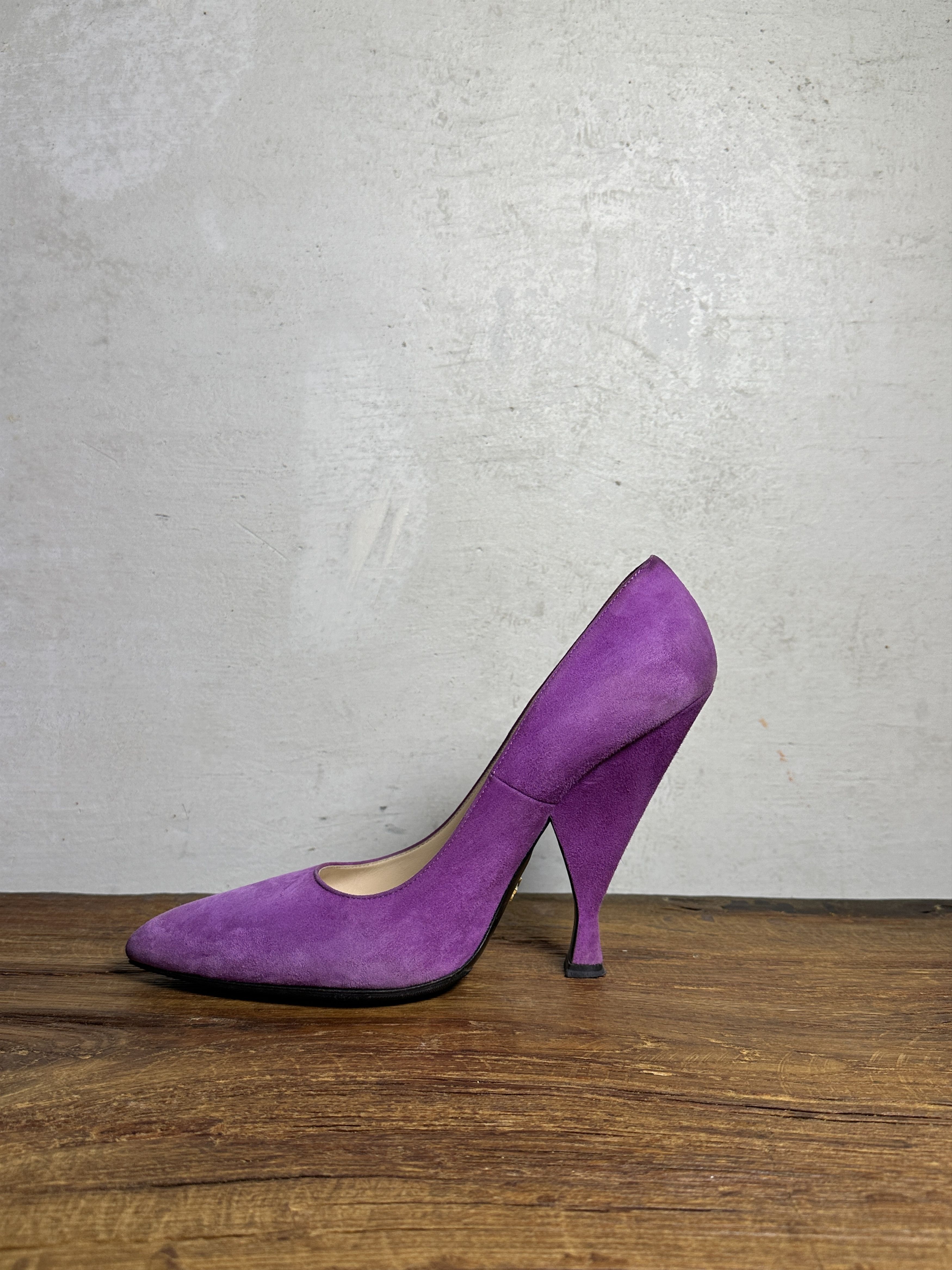 Prada Prada AW10 Suede Fuchsia Heels Size US 10 / IT 40 - 1 Thumbnail