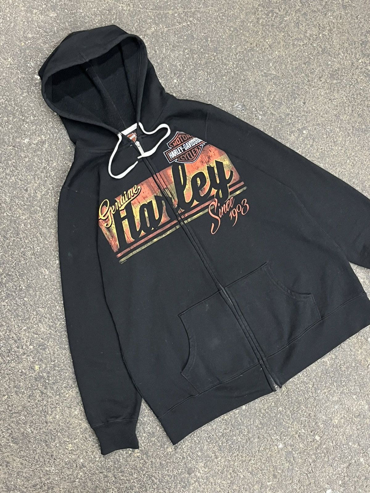 Harley Davidson × Vintage Harley Davison vintage black zip up streetwear hype rare y2k Size US XL / EU 56 / 4 - 1 Thumbnail
