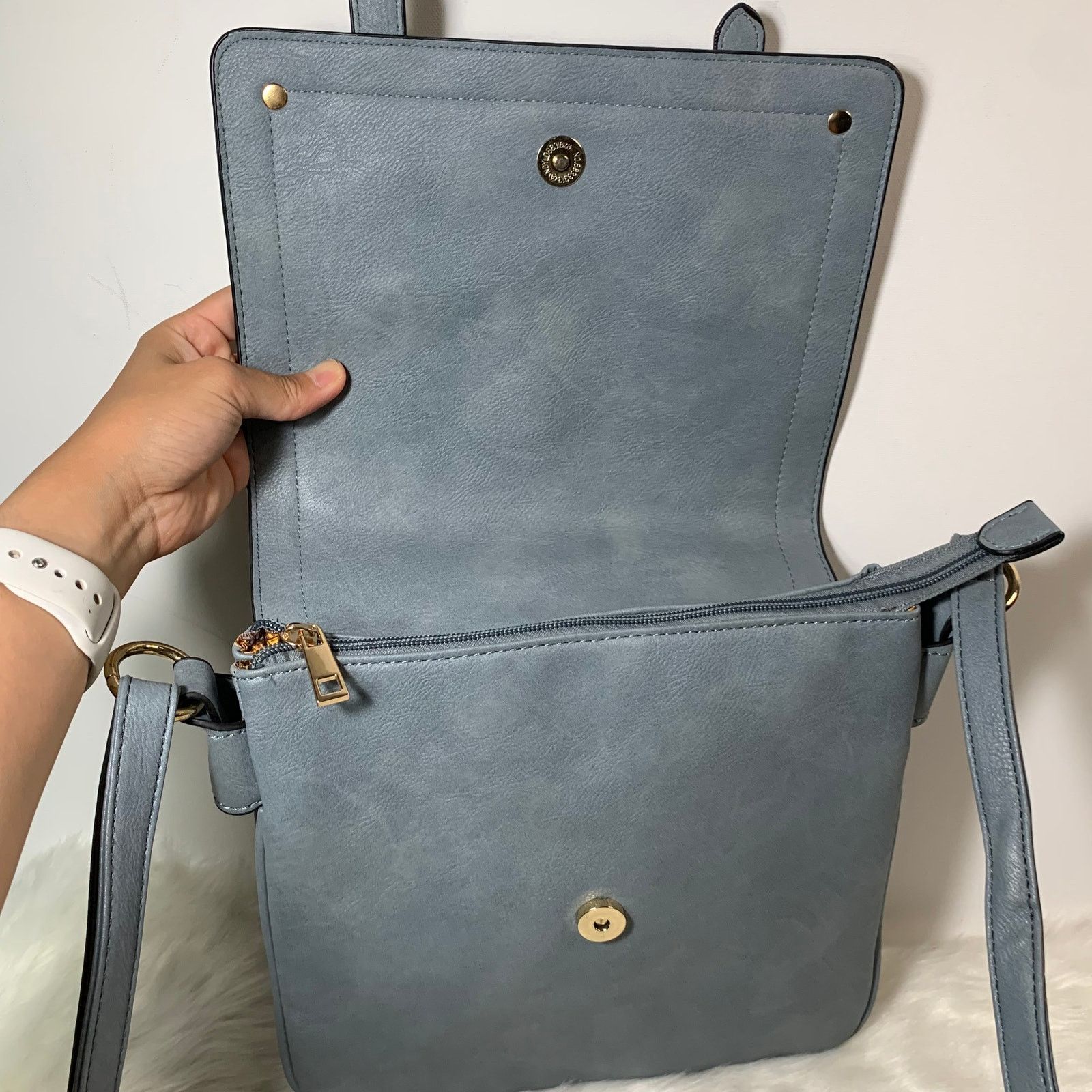 Other Women's Crossbody Blue Faux Leather Bag Size ONE SIZE - 3 Thumbnail