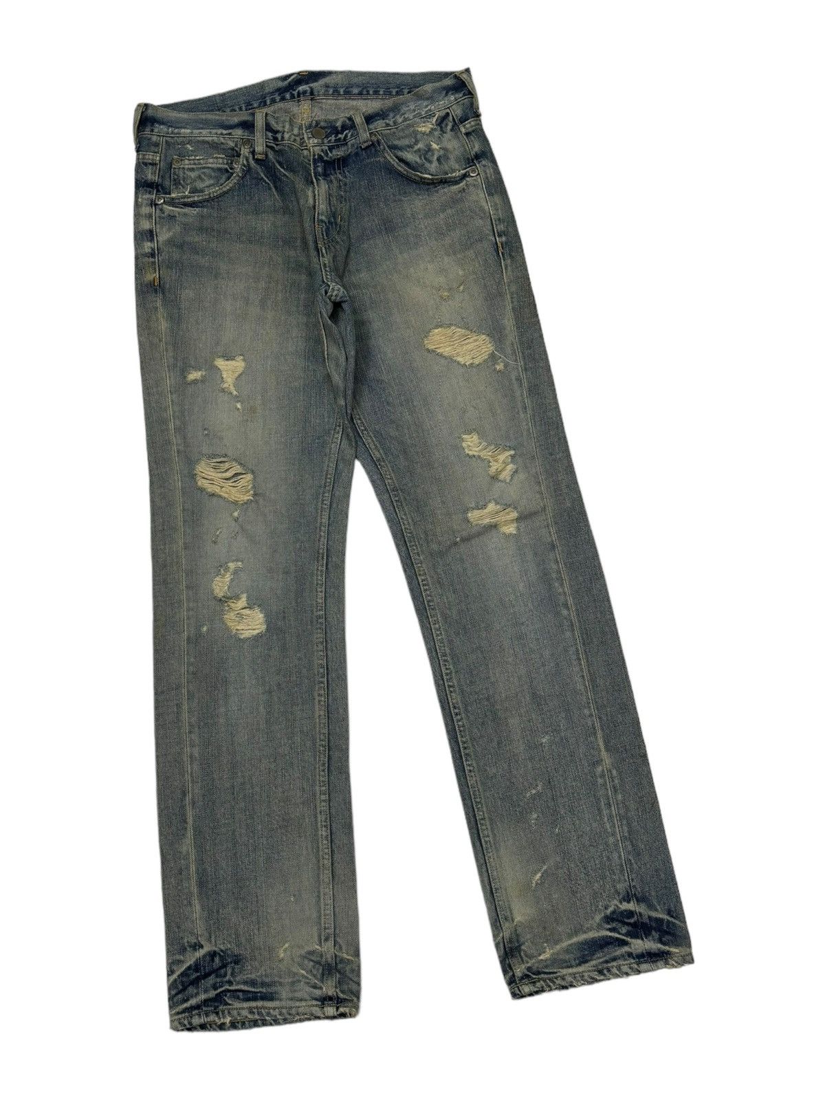 Kapital VINTAGE HARE ROCKSTAR DISTRESSED DENIM JEANS Size US 32 / EU 48 - 3 Thumbnail