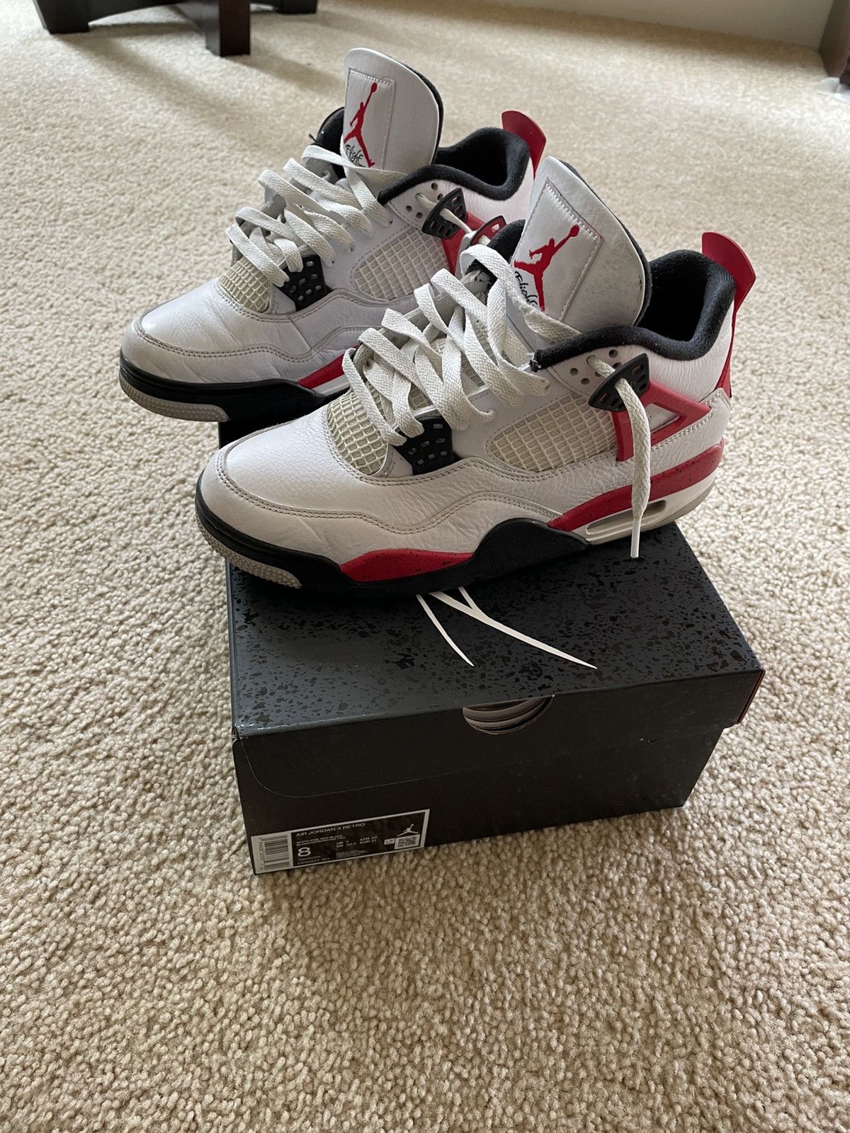 Authentic Jordan 4 Retro red cement size 8
