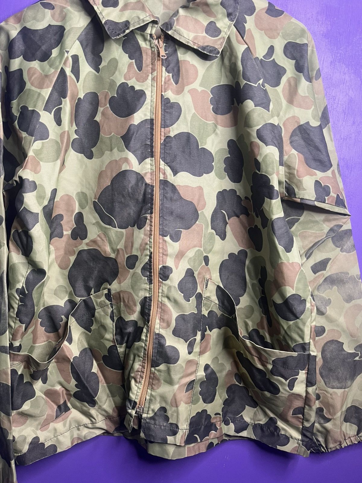 Vintage Vintage 80s Camo essential zip up windbreaker jacket Size US L / EU 52-54 / 3 - 3 Thumbnail