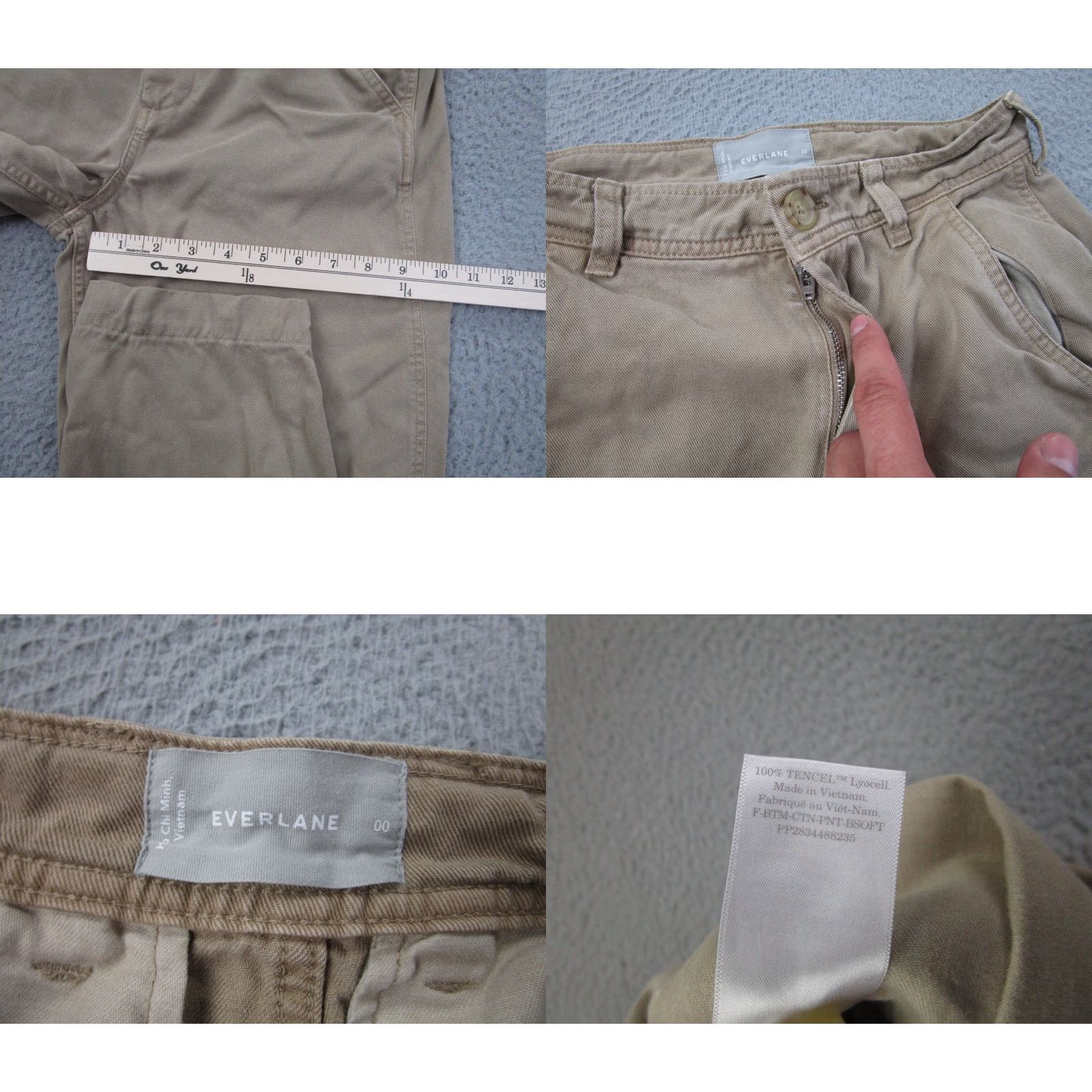 Everlane Everlane Pants Womens 00 Beige Army Military Twill High Rise Khakis Long Pants Size 26" / US 2 / IT 38 - 8 Thumbnail