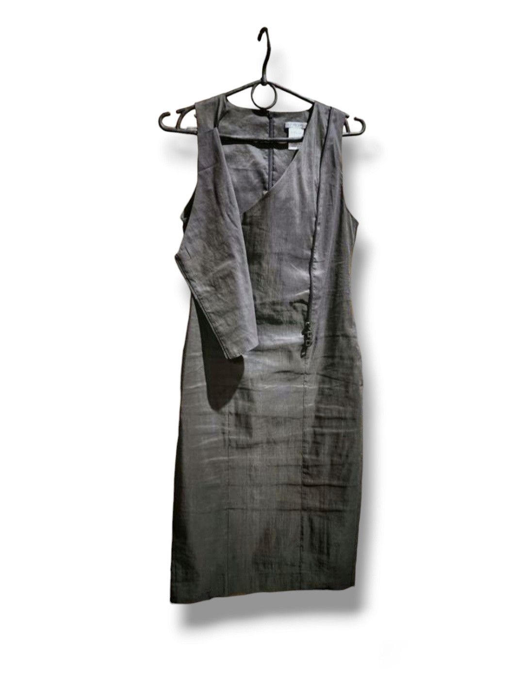 image of Linen Stretch Avant-Garde Sarah Pacini Dress Midi in Grey, Women's (Size Small)