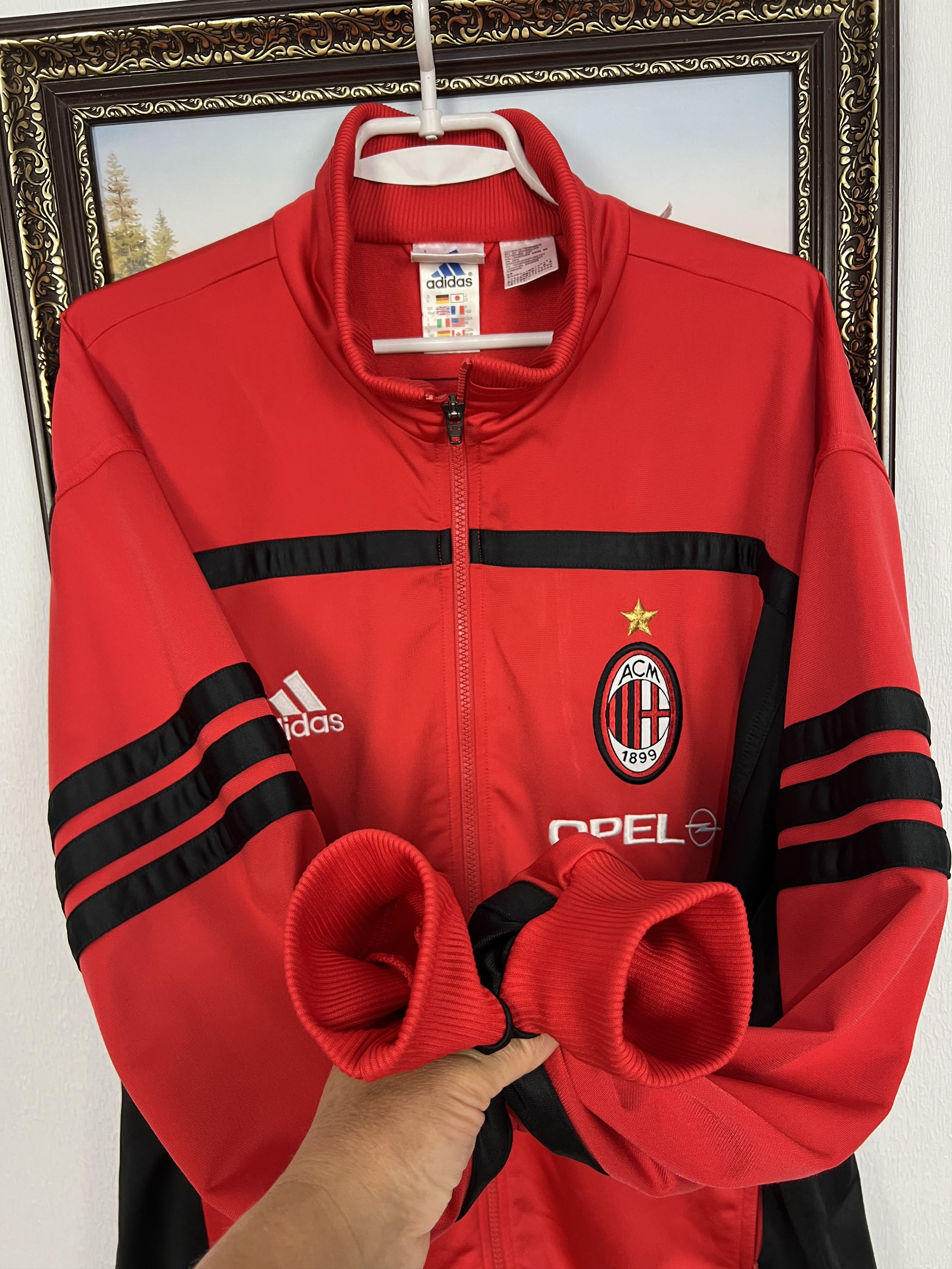 Adidas Vintage 90's Adidas AC Milan Football Red Jacket Soccer Size US M / EU 48-50 / 2 - 6 Thumbnail