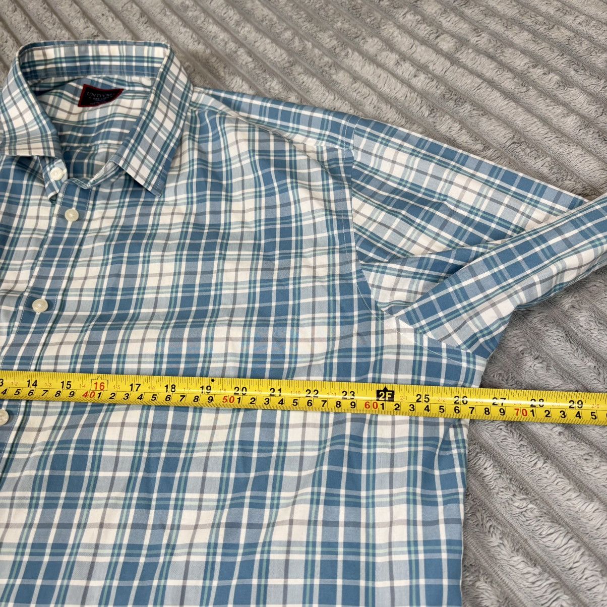 UNTUCKit UNTUCKit Maxville Blue Plaid Wrinkle Free Shirt Men's 3XL Size US XXL / EU 58 / 5 - 6 Thumbnail