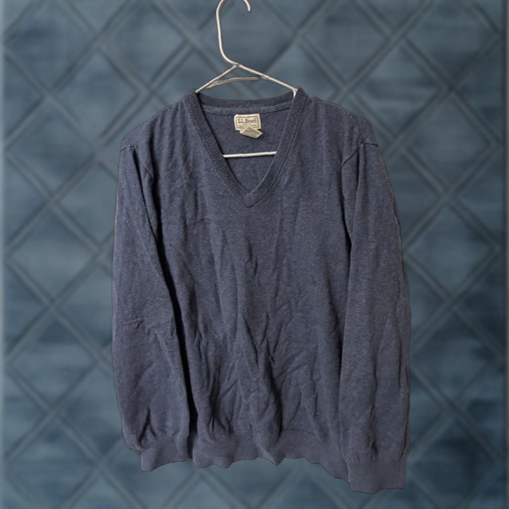 Vintage L.L. Bean Sweater Men's Size XL Cotton Cashmere Blue Item #274603 Size US XL / EU 56 / 4 - 1 Thumbnail
