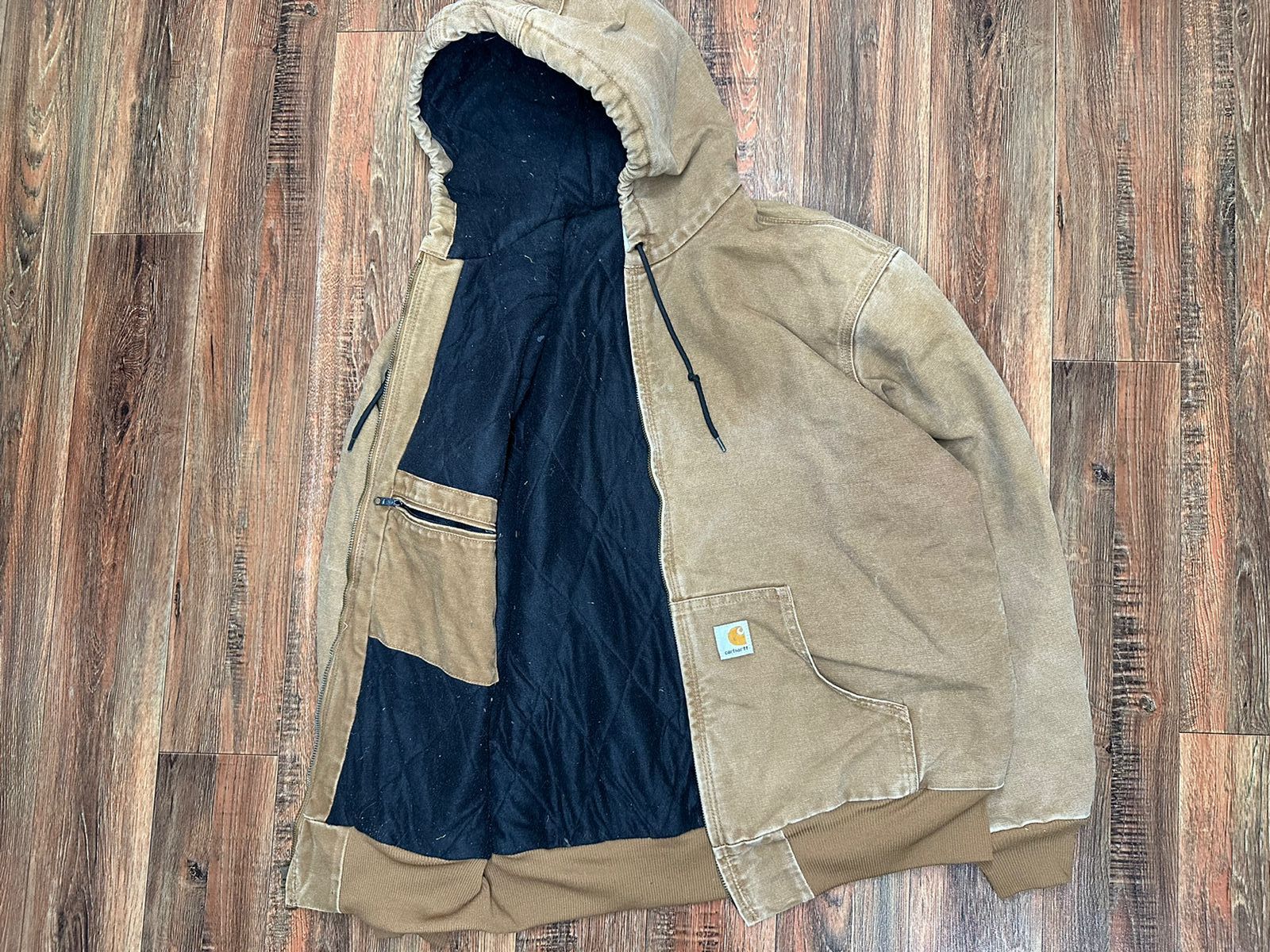 Carhartt × Vintage Vintage Carhartt hooded jacket - Carhartt jacket WJ130 BRN Size L / US 10 / IT 46 - 4 Thumbnail