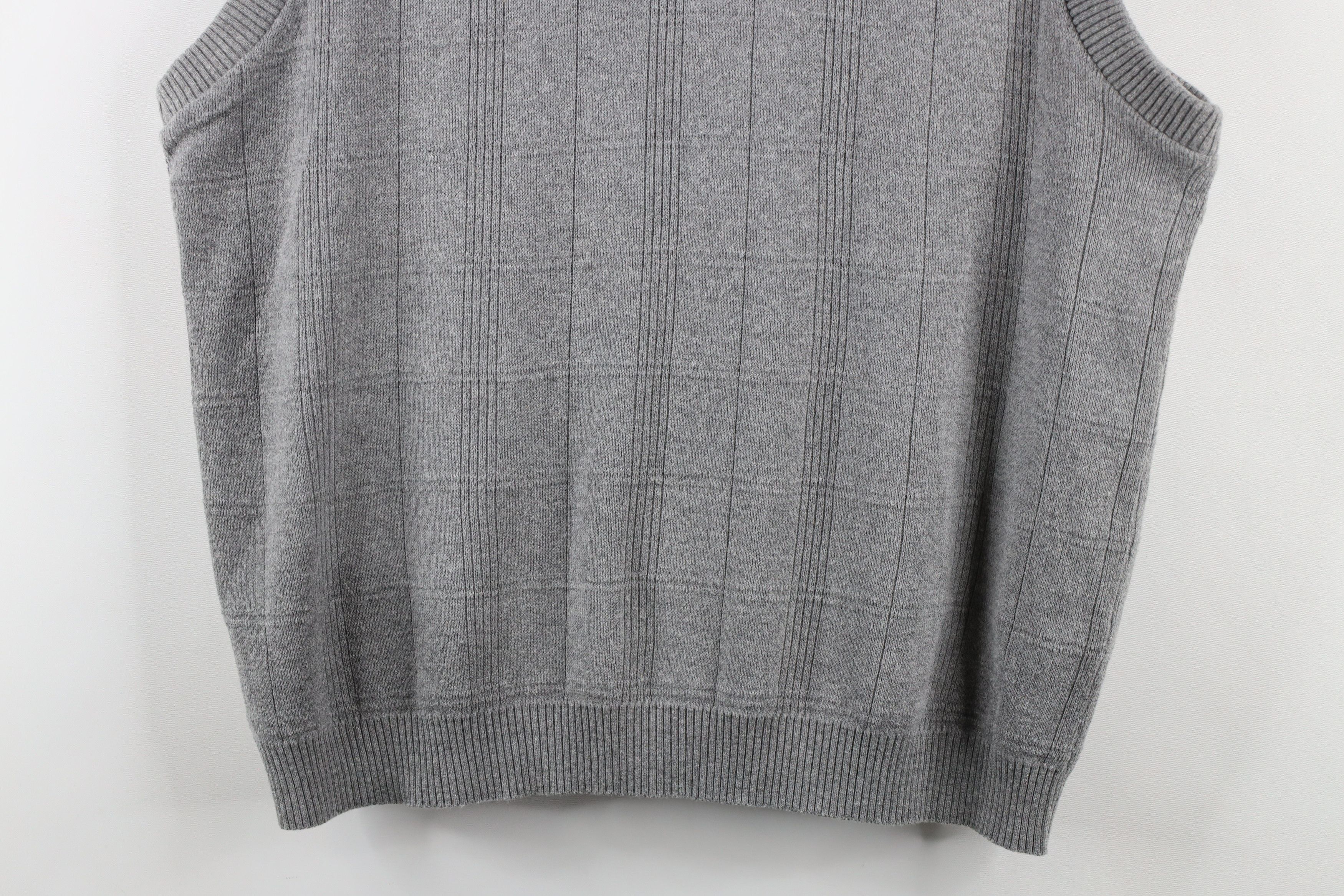Vintage Vintage 90s Streetwear Cotton Ribbed Knit Sweater Vest Gray Size US L / EU 52-54 / 3 - 3 Thumbnail