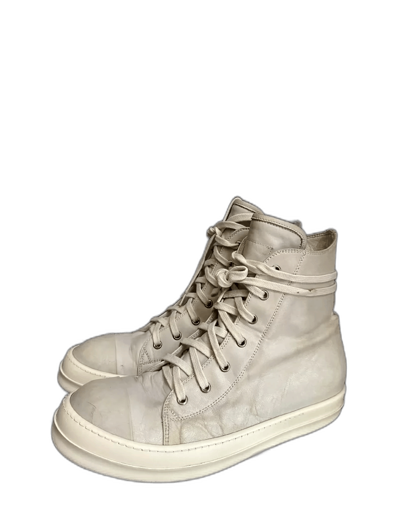 Rick Owens Rick Owens High-Top Leather Sneakers Size 42 Size US 9 / EU 42 - 1 Thumbnail