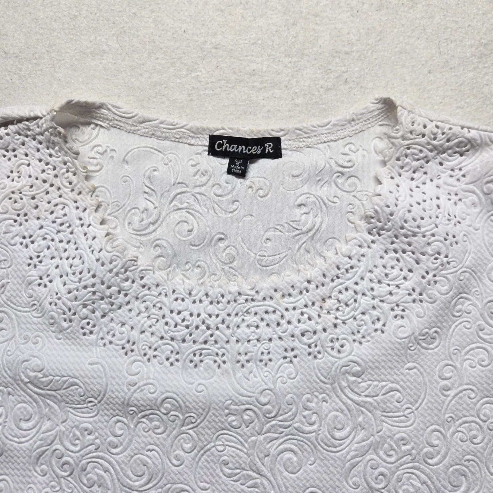 Vintage Ladies Solid White 3/4 Sleeve Shirt Casual Adult Size S Small Mens Wear Size S / US 4 / IT 40 - 2 Thumbnail