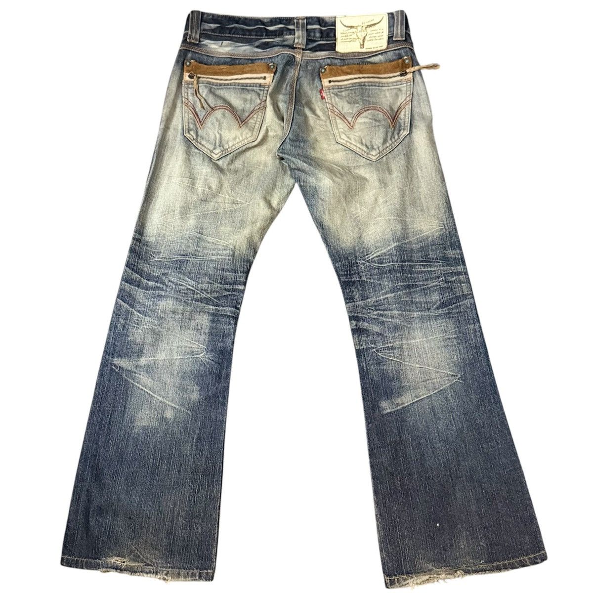 Kapital Vintage Flared Thrashed Edwin Clawmark Jeans Denim Size US 32 / EU 48 - 2 Thumbnail