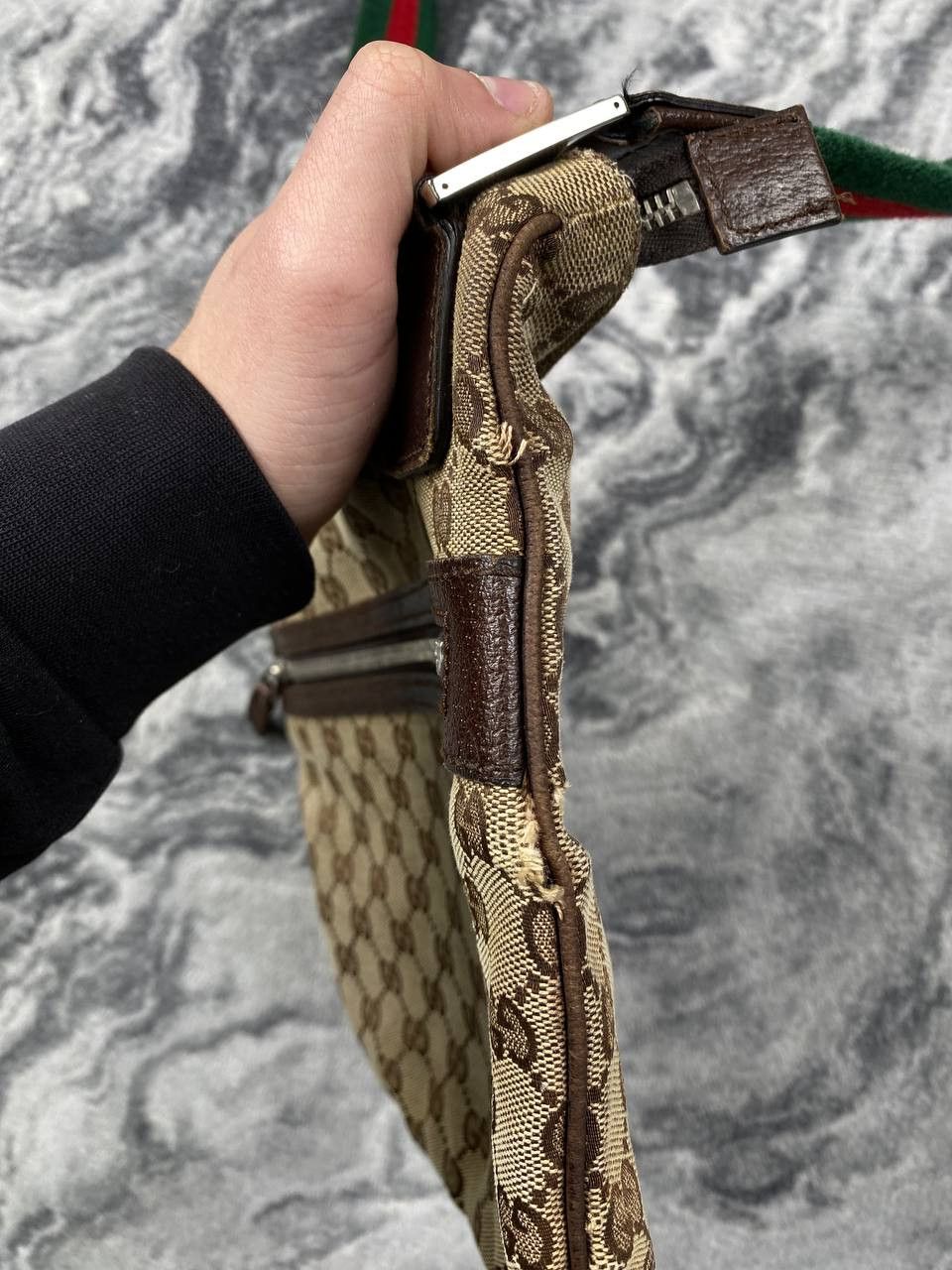 Gucci Gucci Monogram Fabric Shoulder Bag GG Men Beige Size ONE SIZE - 13 Thumbnail