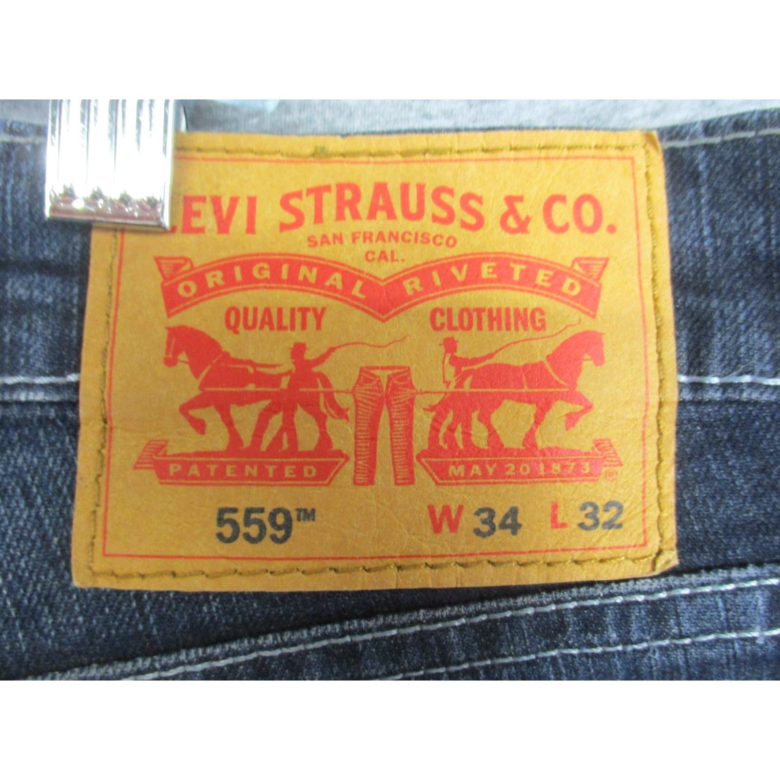 Levi's Levi's 559 Jeans Relaxed Straight Leg 34x32 Distressed Whiskered Blue Jeans - 34 Regular Mens Size US 34 / EU 50 - 5 Thumbnail