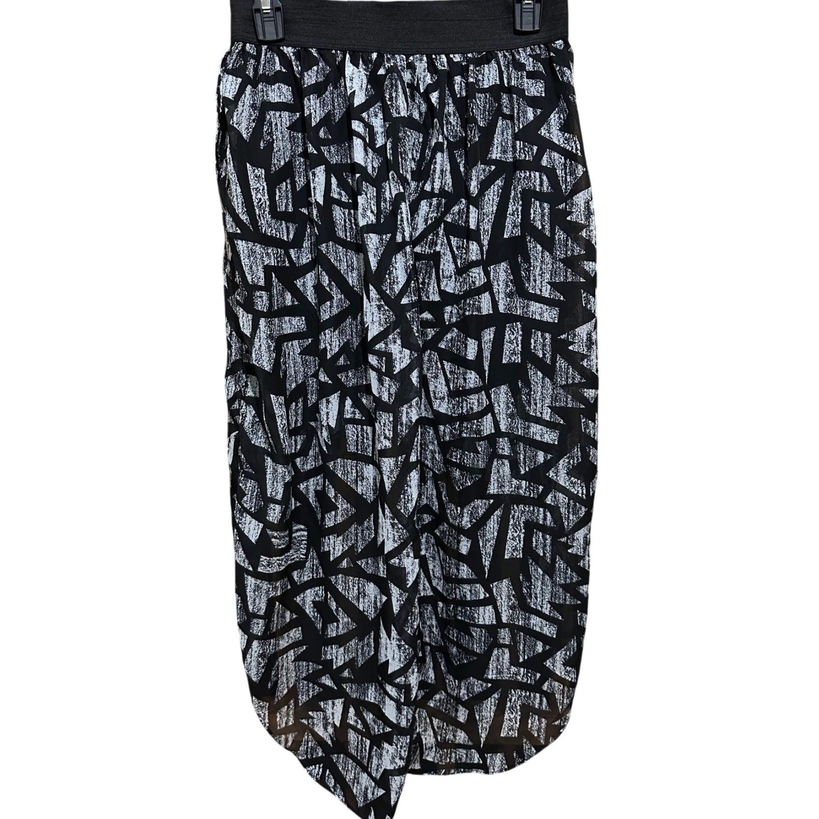 Vintage VINTAGE Brat Star Y2K Skirt XL Black Gray Sheer High Low A-Line Women Skirt Casual 2000s Geometric XL Womens Size 40" / US 18 - 3 Thumbnail