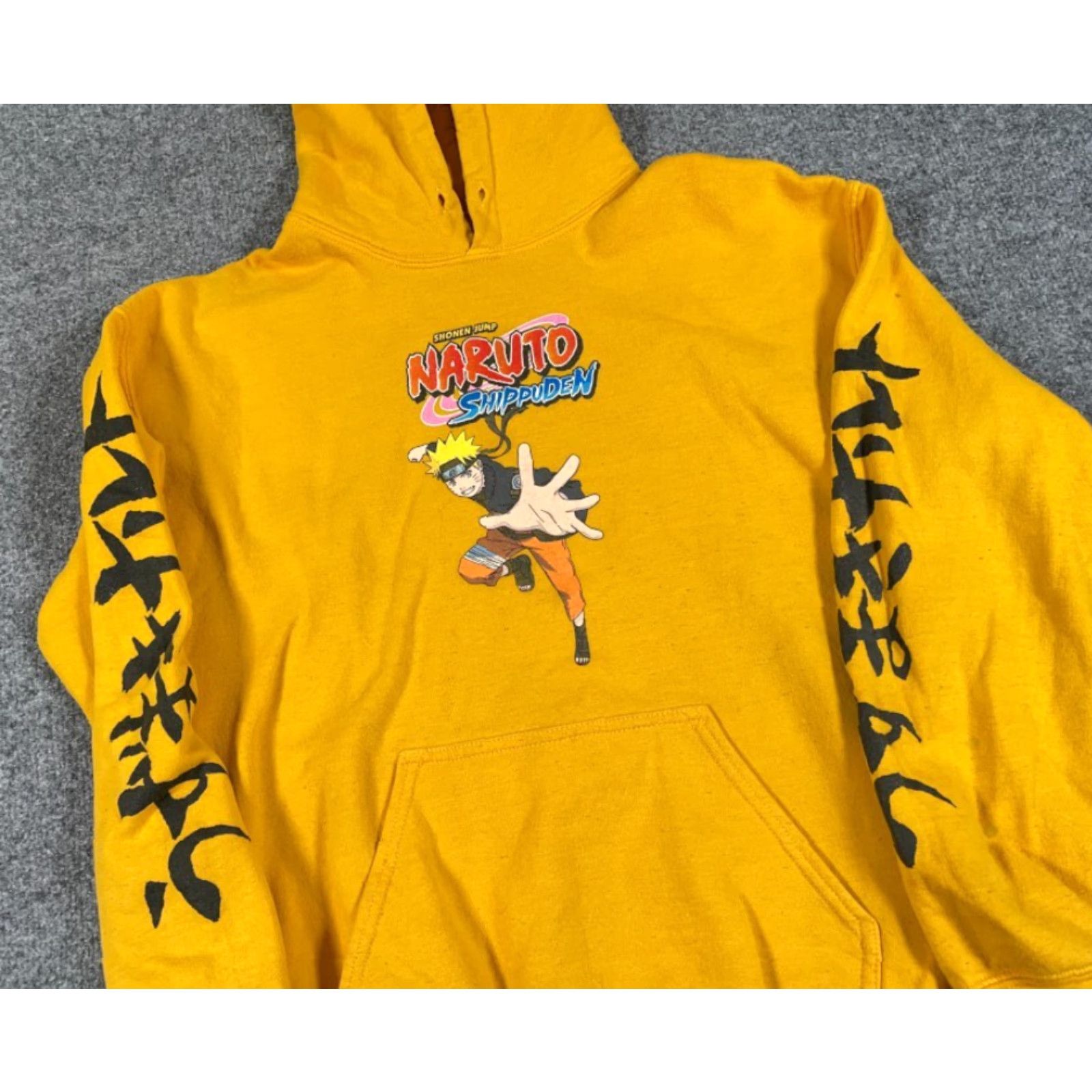 Vintage Naruto Shippuden Hoodie Sweatshirt Adult Medium Yellow Graphic Print 90s Retro Anime Mens Size US M / EU 48-50 / 2 - 5 Thumbnail