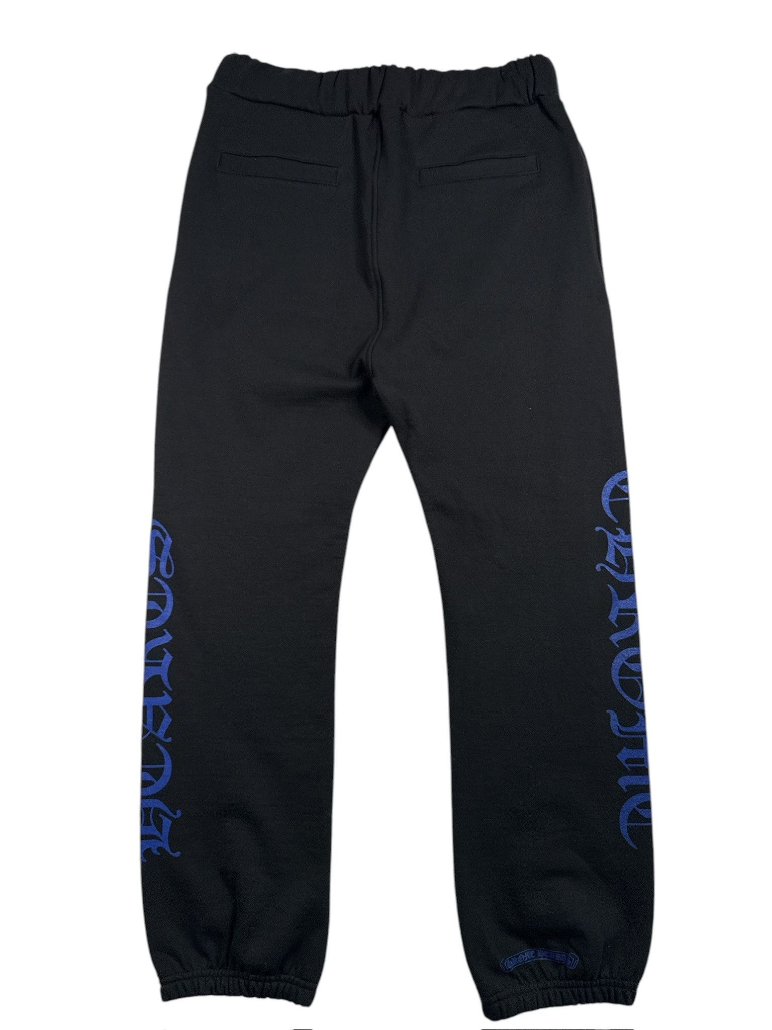 Chrome Hearts CHROME HEARTS BLACK SWEATPANTS WITH BLUE LOGO PRINT Size US 34 / EU 50 - 5 Thumbnail