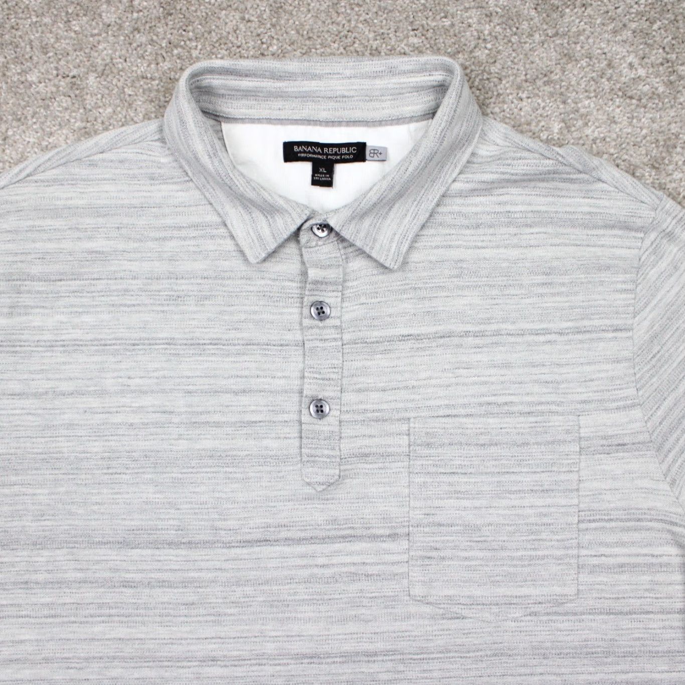Banana Republic Banana Republic Polo Shirt Mens XL Gray Cotton Stretch Short Sleeve Pique Performance Shirt Shirt Polo Regular Fit Clothing Men Size US XL / EU 56 / 4 - 5 Thumbnail