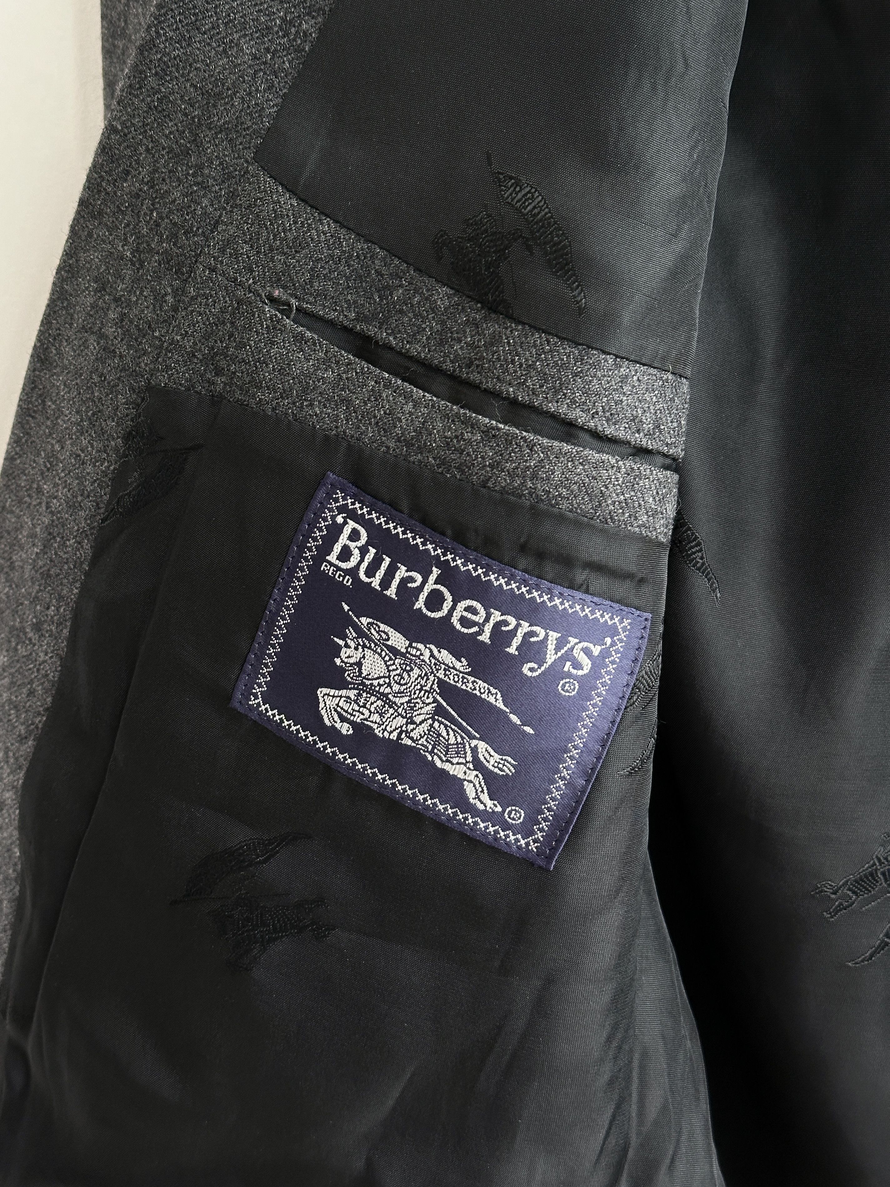 Burberry Vintage Burberry Gray Wool Blazer Jacket Size 50R - 7 Thumbnail