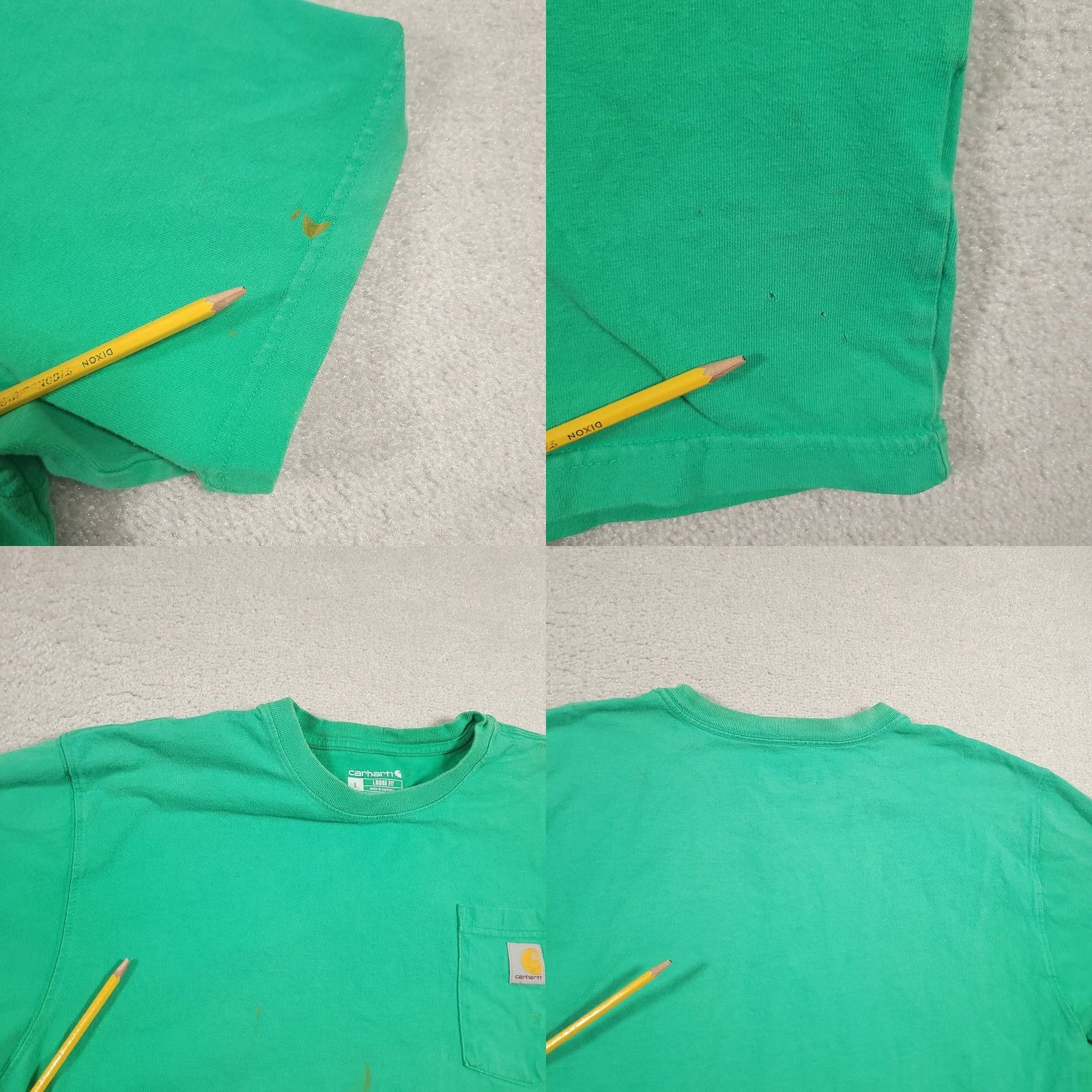 Carhartt Carhartt Shirt Mens Large Green Pocket Paint Distressed Short Sleeve Tee Size US L / EU 52-54 / 3 - 9 Thumbnail