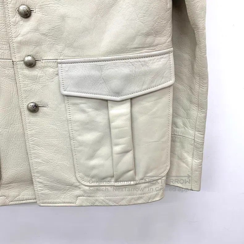 Saint Laurent Paris Saint Laurent Paris White Cow Leather Single Breasted Long Size S / US 4 / IT 40 - 4 Thumbnail