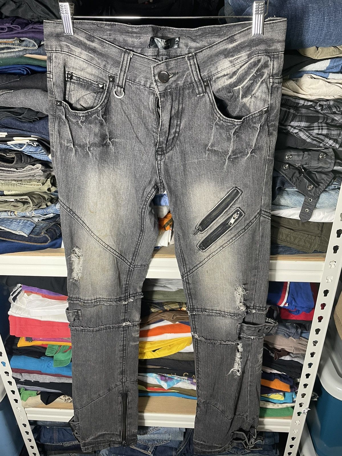 Seditionaries Distressed Bondage Punk Style Japanese Jeans Size US 32 / EU 48 - 2 Thumbnail