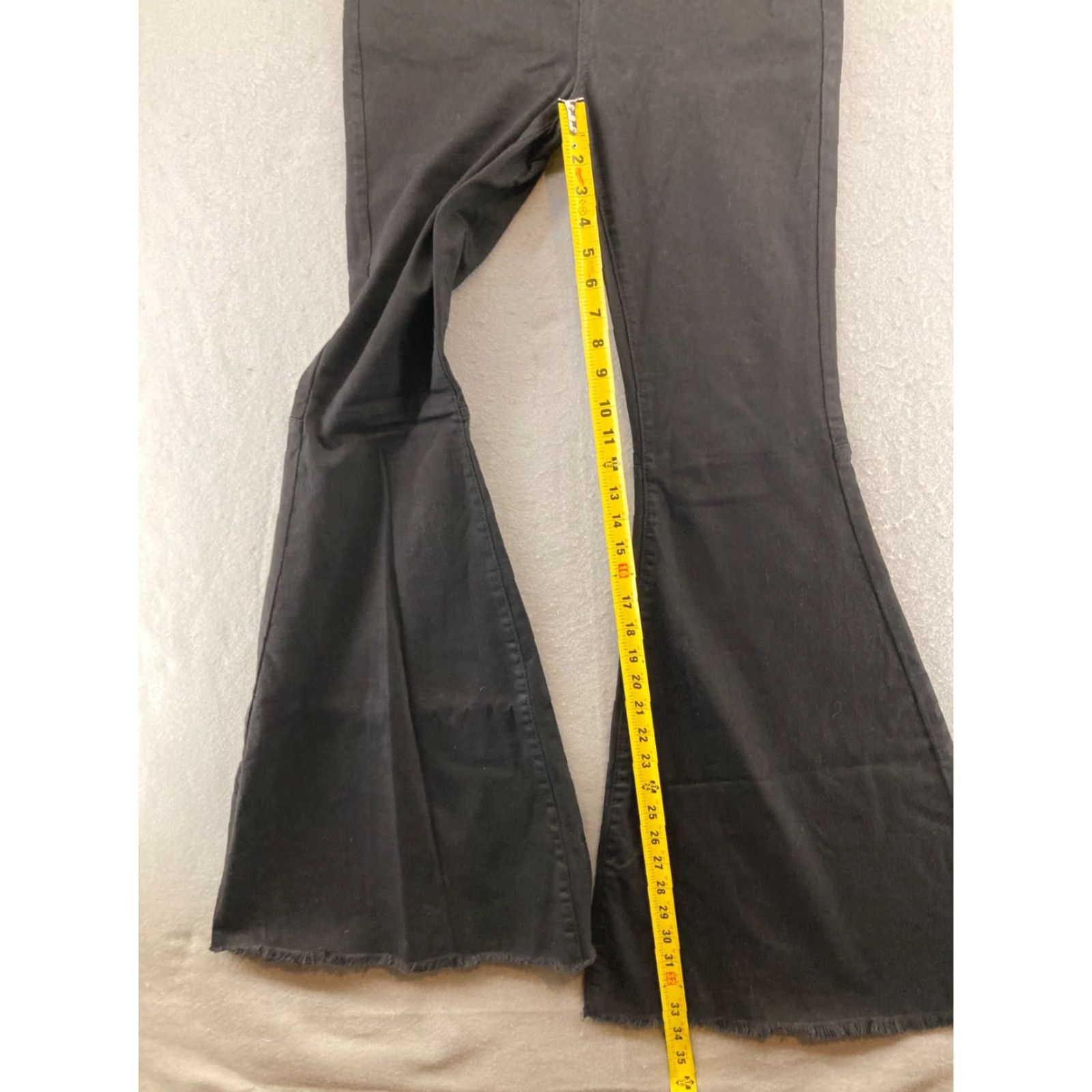 Vintage Hammer Jeans Jeans Bellbottoms Womens 5 Black - High Rise Flared Hippie Style - Denim Cotton Blend 33" Inseam - Juniors Size 5 Womens Size 27" / US 4 / IT 40 - 5 Thumbnail