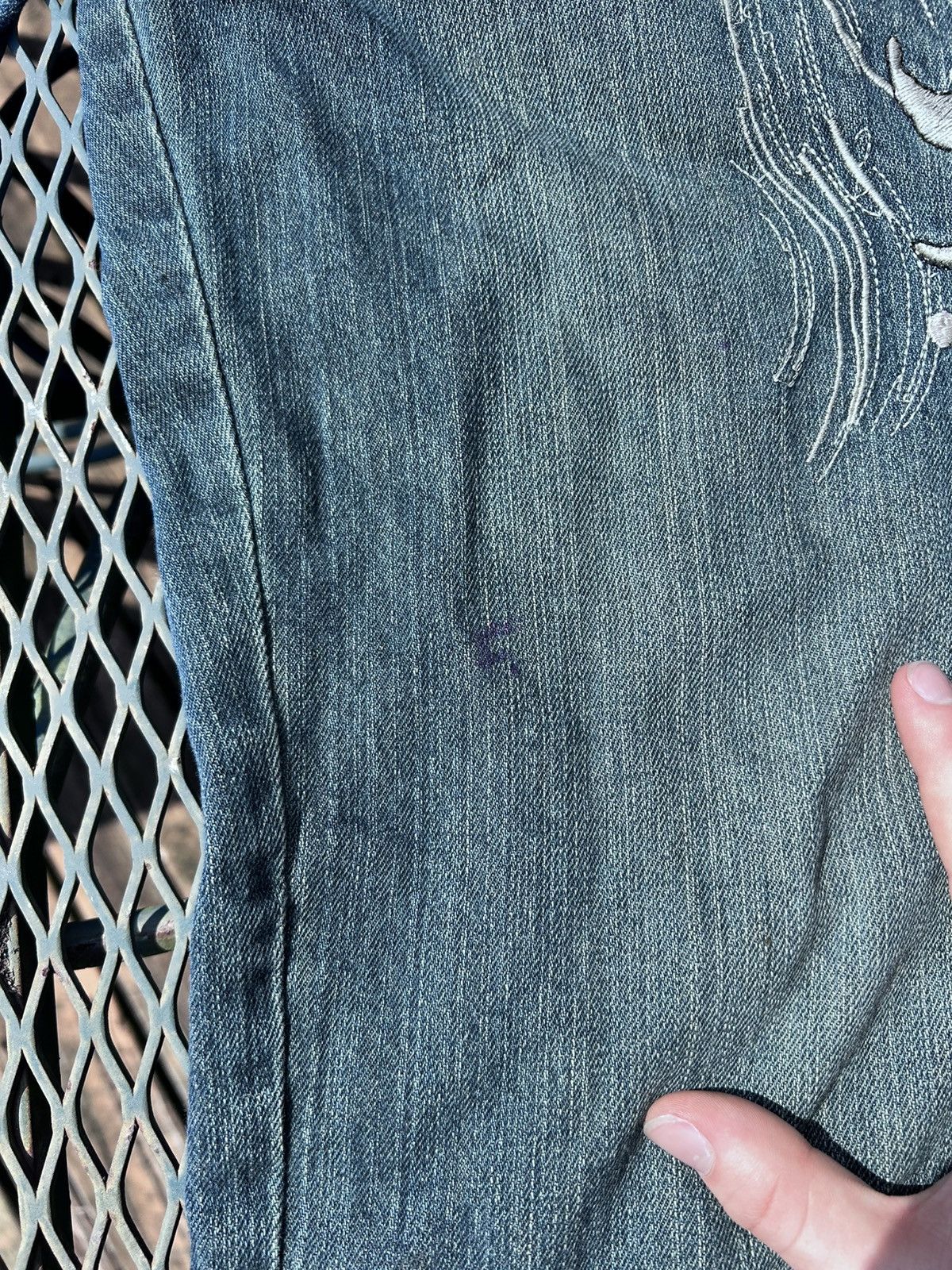 Japanese Brand CRAZY VINTAGE Y2K EMBROIDERED JAPANESE KOI FISH JEANS Size US 36 / EU 52 - 7 Thumbnail