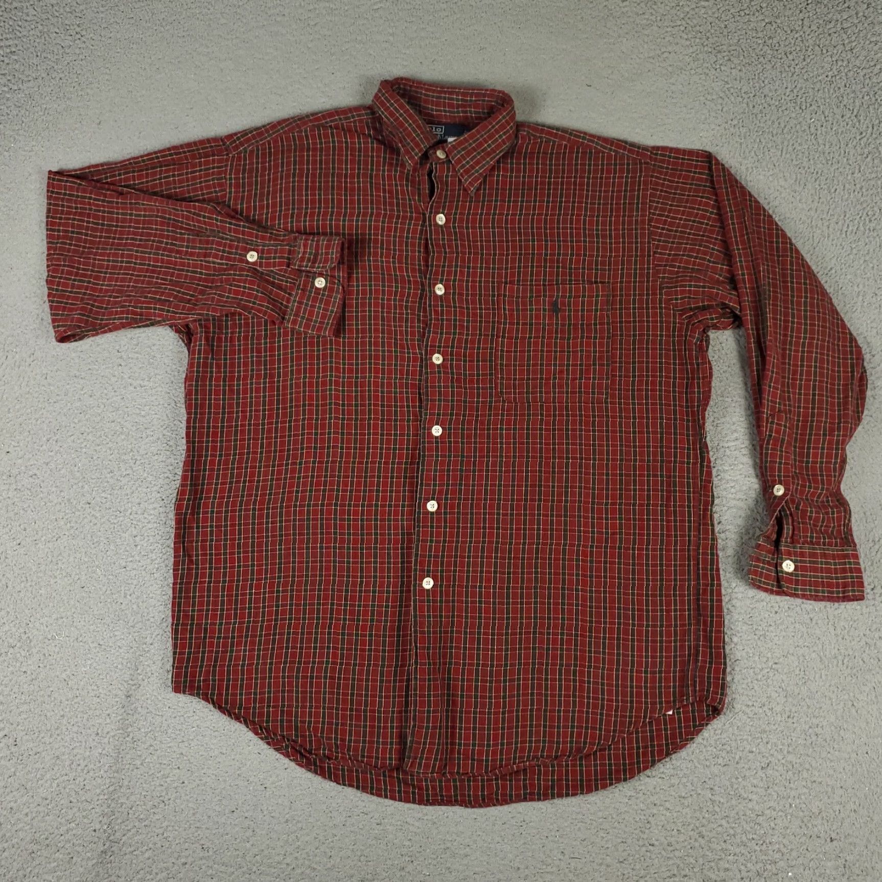 Ralph Lauren Ralph Lauren Button-Up Shirt Mens Medium Red Plaid Long Sleeve Cotton Casual Preppy Size US M / EU 48-50 / 2 - 3 Thumbnail