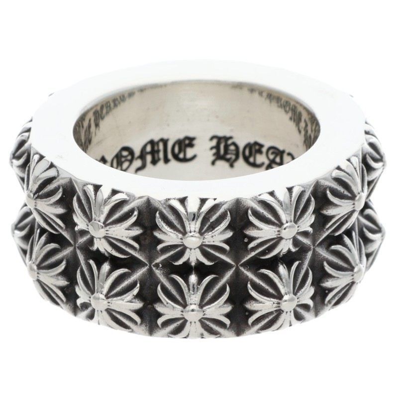Chrome Hearts Pete Punk Double Row Silver Ring