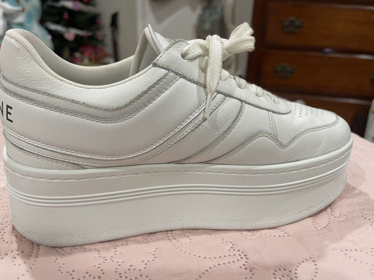 Celine × Designer WHITE CHUNKY BLOCK SNEAKERS WITH WEDGE OUTSOLE IN CALFSKIN Size US 7 / IT 37 - 5 Thumbnail