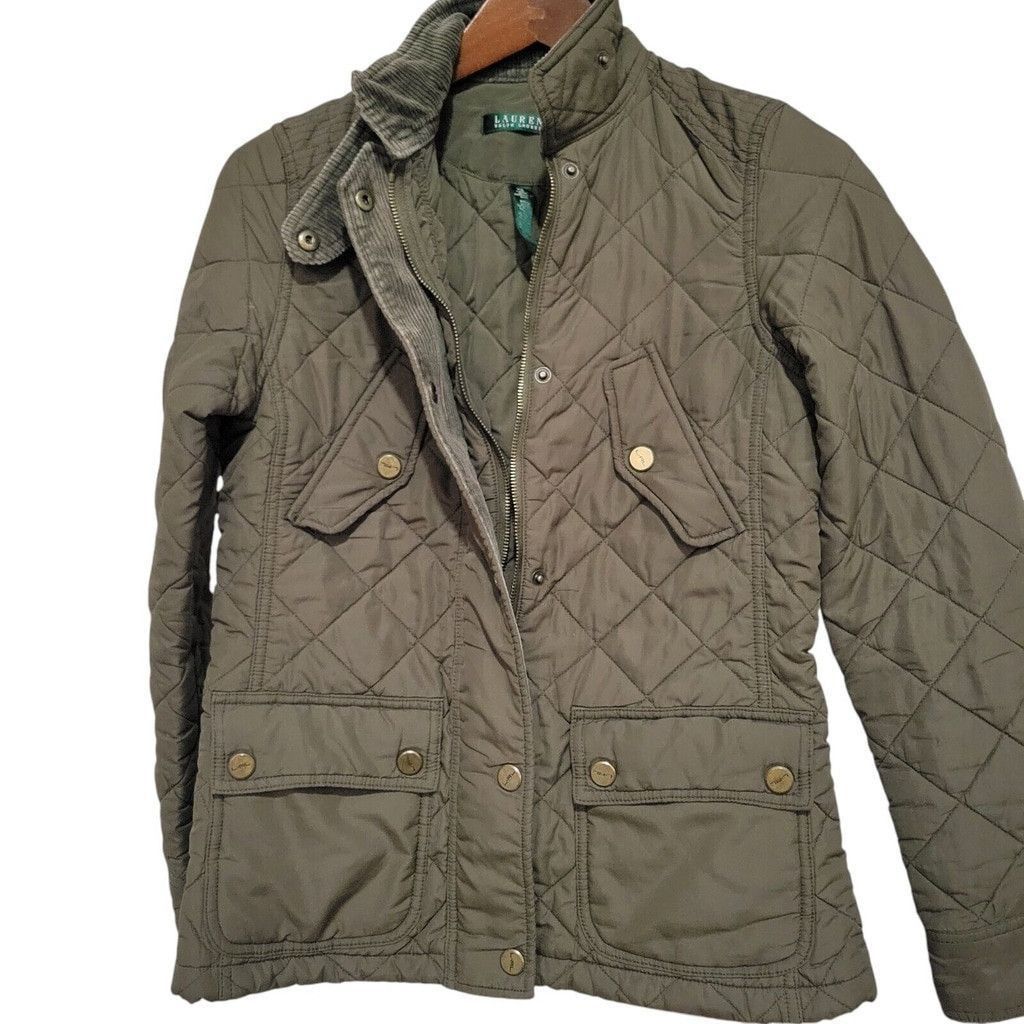 Ralph Lauren Lauren Ralph Lauren Women Quilted Corduroy Mid-length Jacket Size XS / US 0-2 / IT 36-38 - 8 Thumbnail