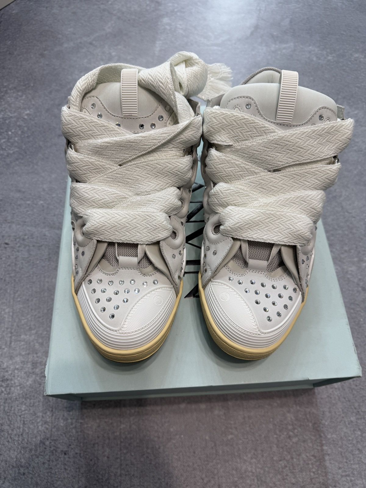 Lanvin Lanvin Curb Rhinestones/ Moon 41 Sneakers White Size US 11 / EU 44 - 2 Thumbnail