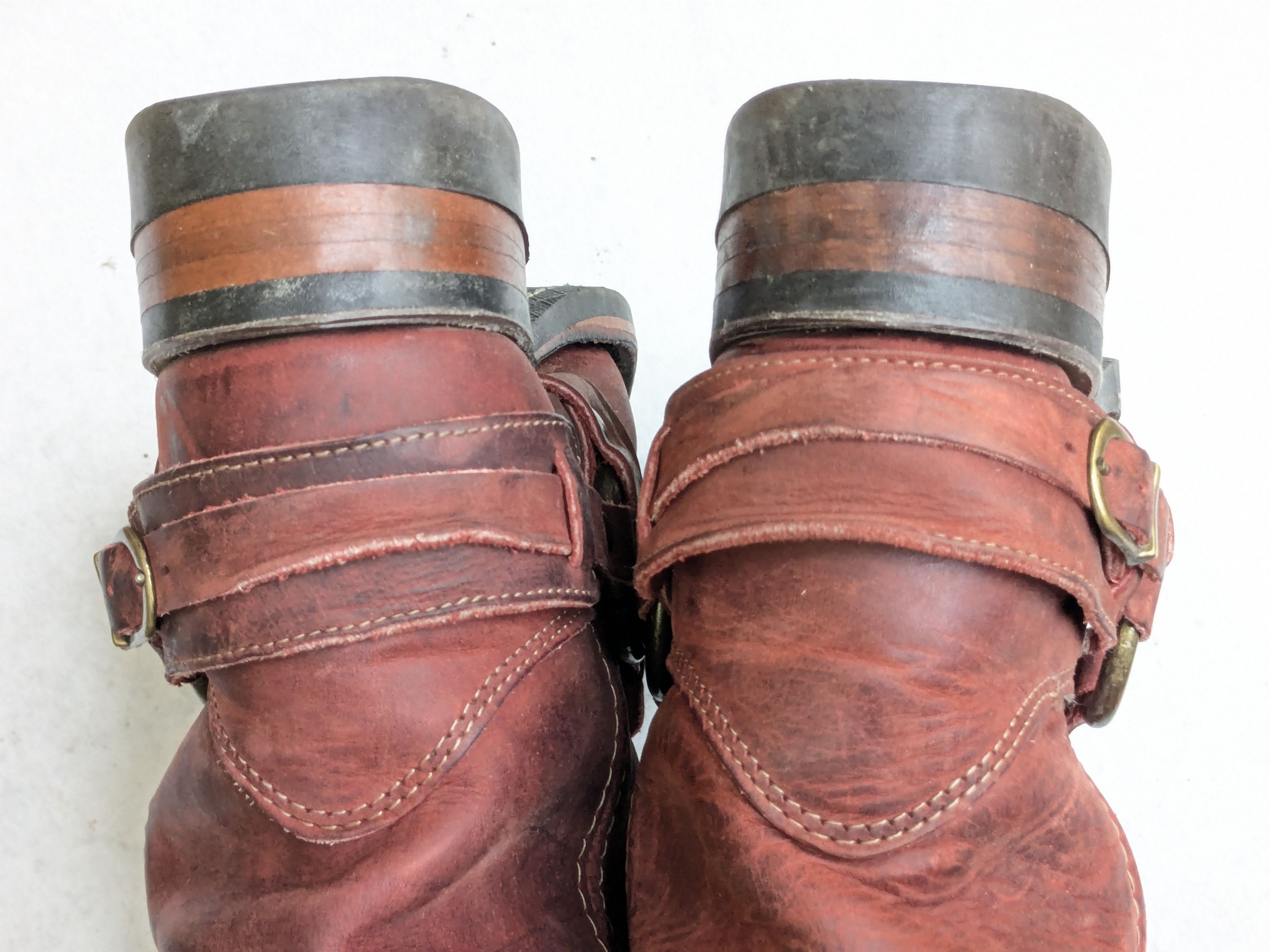 Frye Frye Harness Red Leather 7.5 Leather Buckle Punk Size US 7.5 / EU 40-41 - 15 Thumbnail