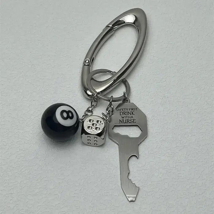 Other Multifunctional Black No 8 Billiard Keychain Size ONE SIZE - 2 Thumbnail