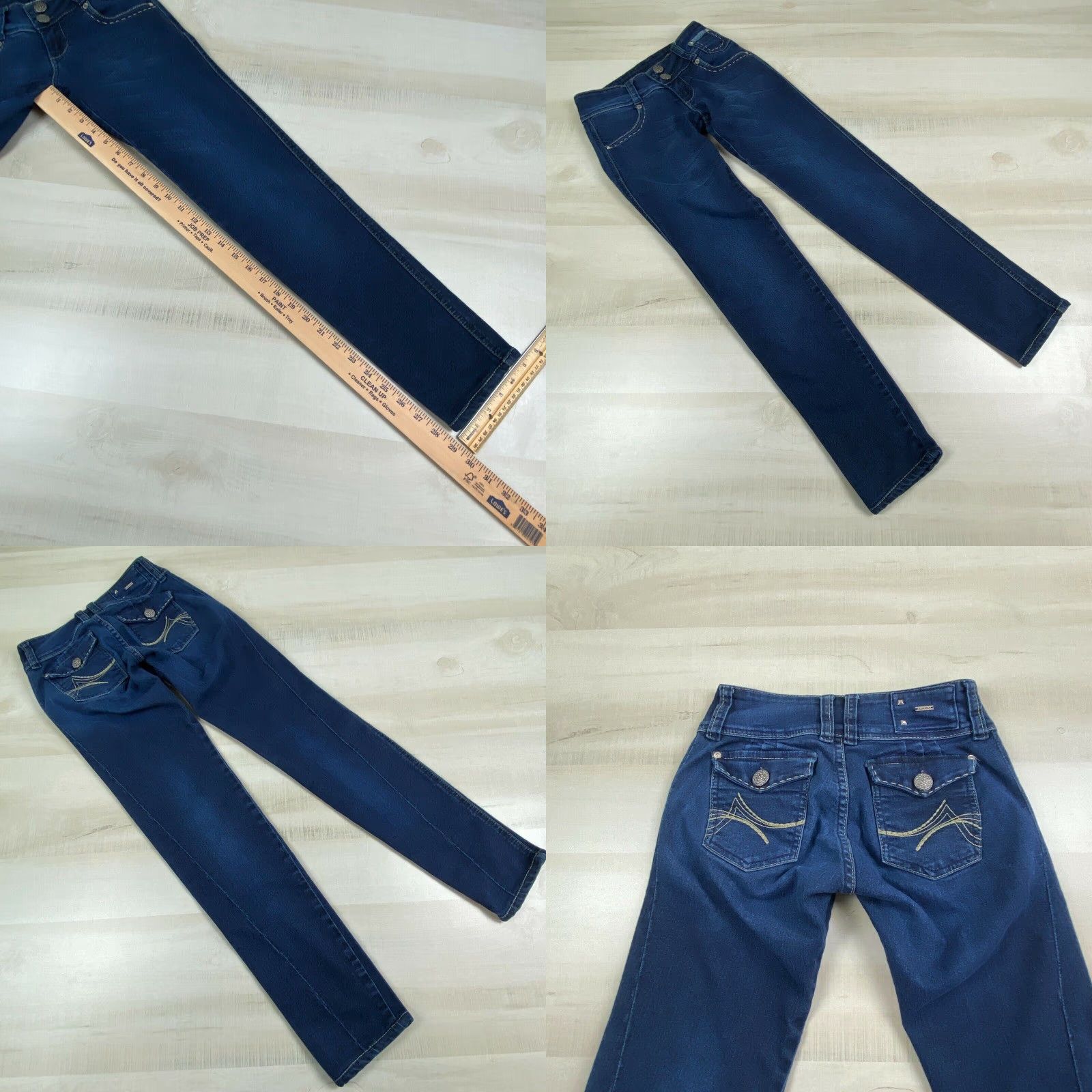 Vintage Adrissa Women's Dark Blue Low Rise Skinny Jeans 6 Size 28" / US 6 / IT 42 - 8 Thumbnail
