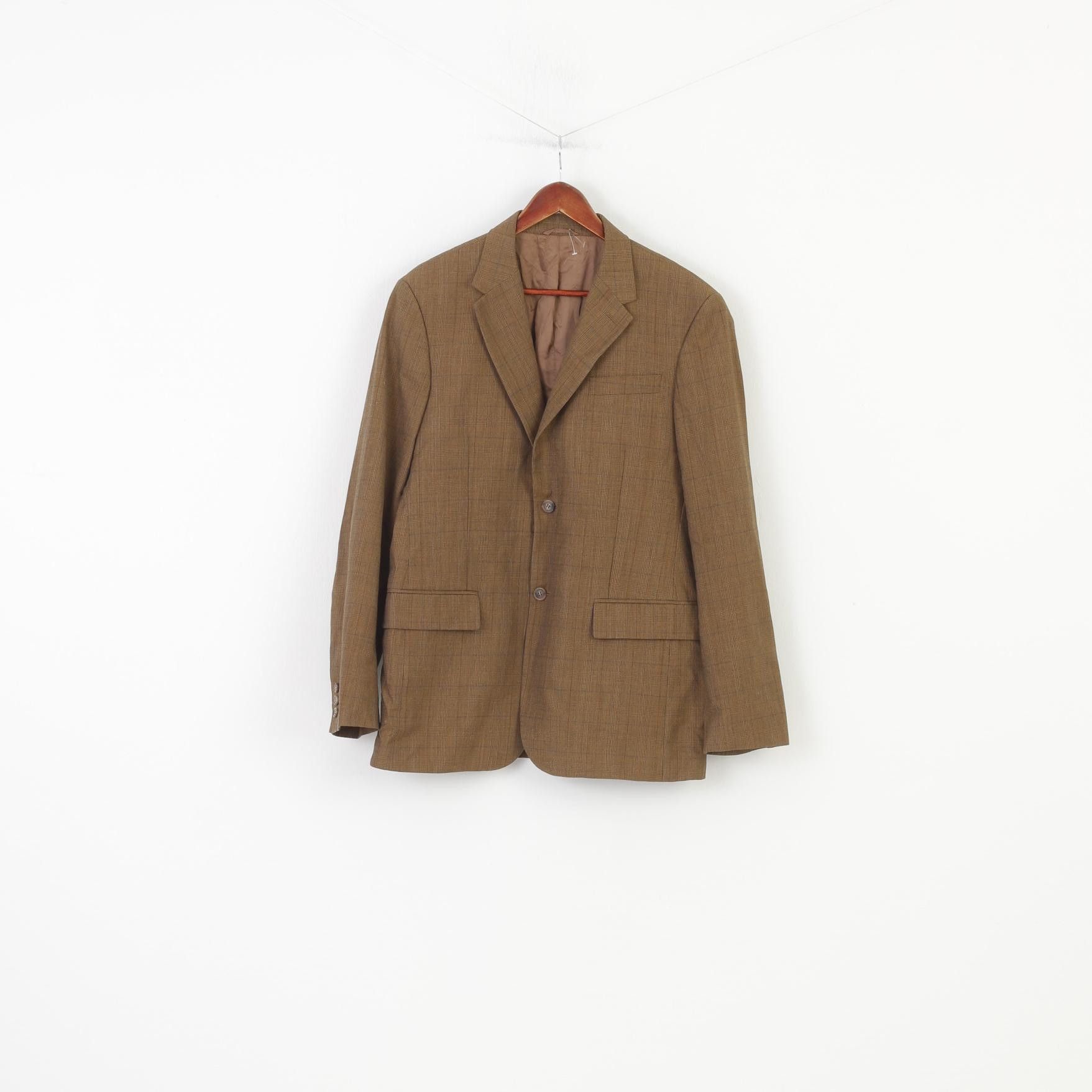 United Colors Of Benetton United Colors Of Benetton Men 44 54 Blazer Brown Cotton 0259 Size 44R - 2 Thumbnail