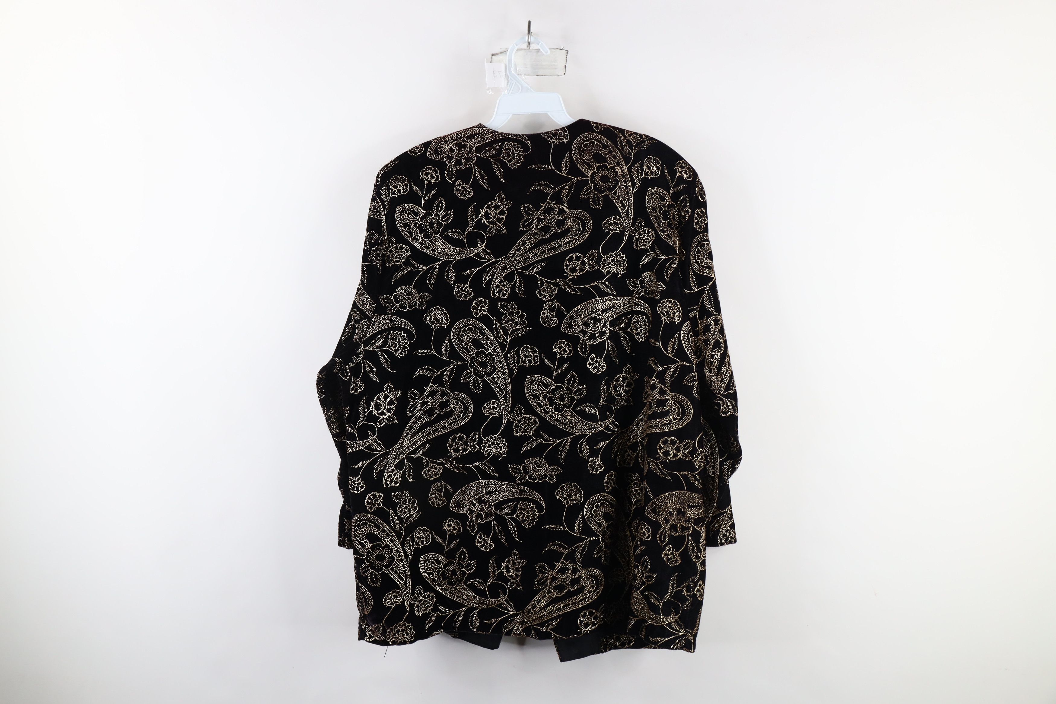 Vintage Vintage 90s Streetwear Velvet Velour Blazer Jacket USA Size XL / US 12-14 / IT 48-50 - 11 Thumbnail