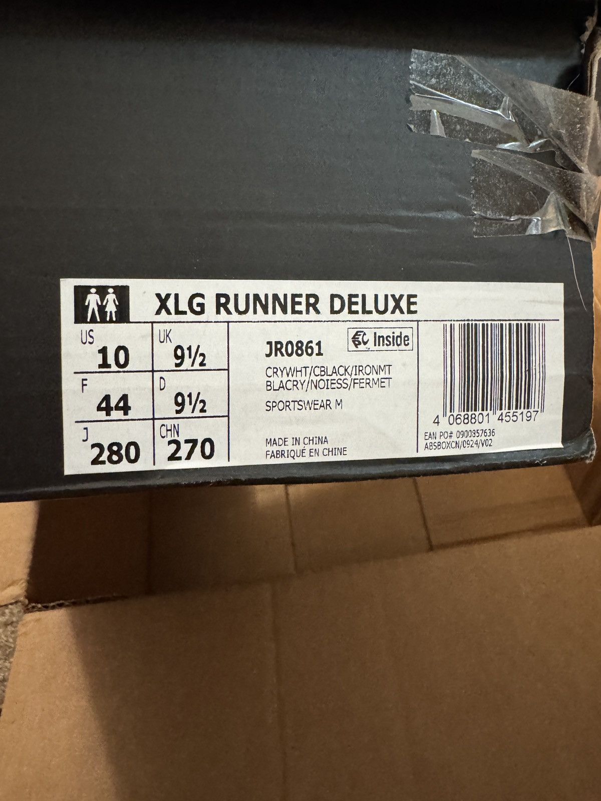 Adidas Adidas XLG Runner Deluxe 'White Black' (Read Description) Size US 9 / EU 42 - 16 Thumbnail