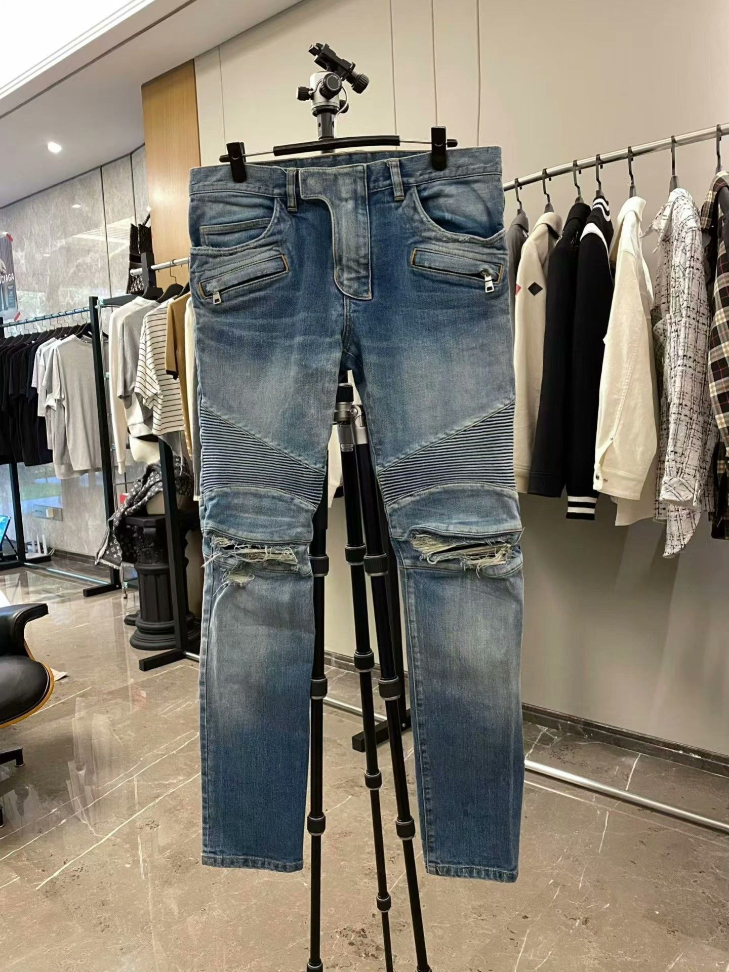 Balmain Balmain Blue Denim Jeans 33 Men Size US 33 - 1 Thumbnail