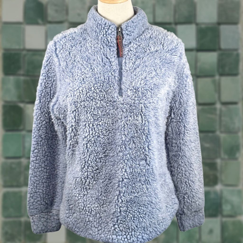 Weatherproof Weatherproof Vintage M Womens Pullover Sherpa Fleece Zip Blue Quarter Zip Mock Neck Ski Casual Winter Size M / US 6-8 / IT 42-44 - 1 Thumbnail