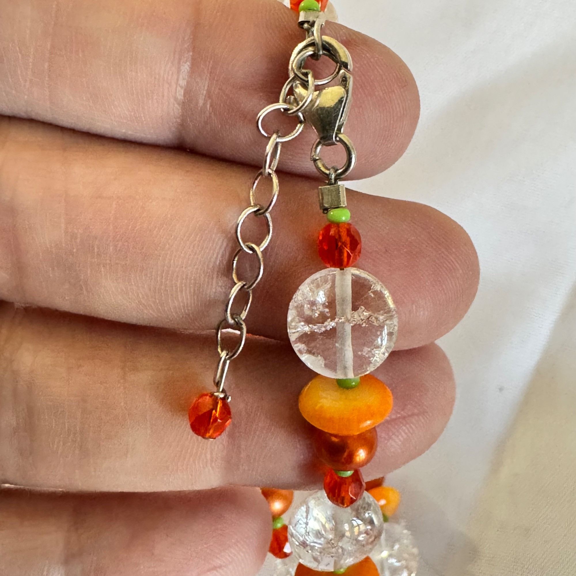 Sterling Silver Sterling Silver 925 Multi-Gemstone Fall Statement Necklace Q Size ONE SIZE - 5 Thumbnail