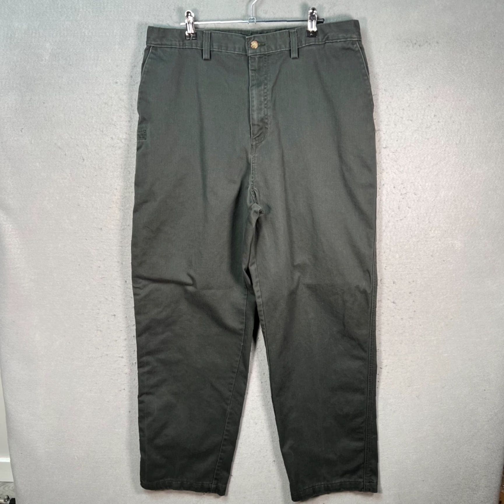 Carhartt Carhartt Mens Chino Pants Workwear 36x32 Relaxed Fit Green Cotton Canvas 5-Pocket Logo Pockets Straight Front Vintage No Size US 36 / EU 52 - 2 Thumbnail
