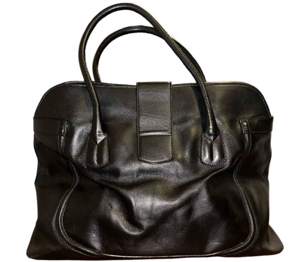 Tod's Tod's Vintage Black Leather Weekender Shoulder Bag W/ Duster Size ONE SIZE - 6 Thumbnail