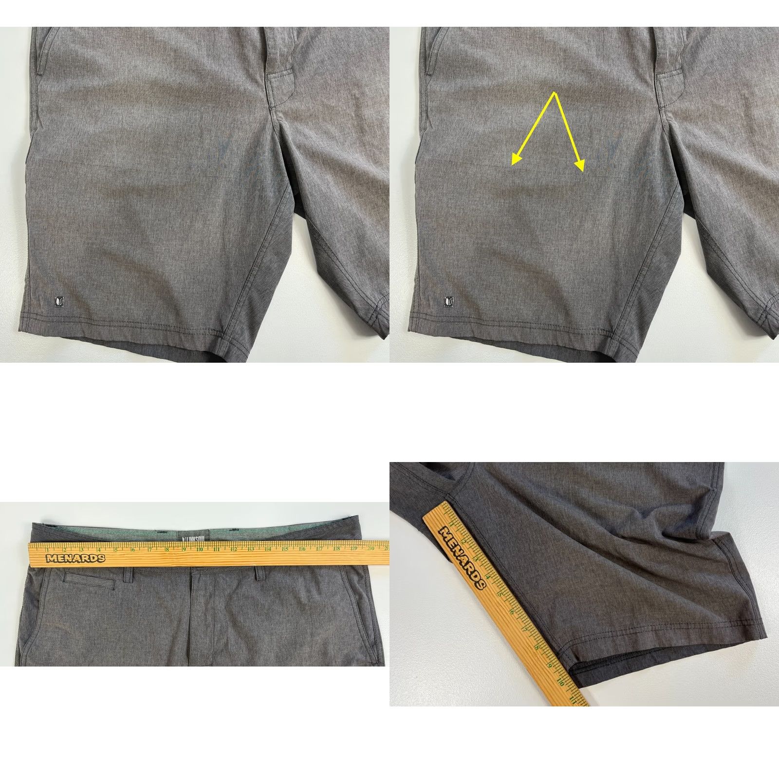 Vintage Linksoul Men's Boardwalker Shorts 38" Waist 10" Inseam Gray Polyester Blend Flat Front Belt Loops Chino Casual Breathable Pockets 10" Inseam Mens Size US 38 / EU 54 - 9 Thumbnail